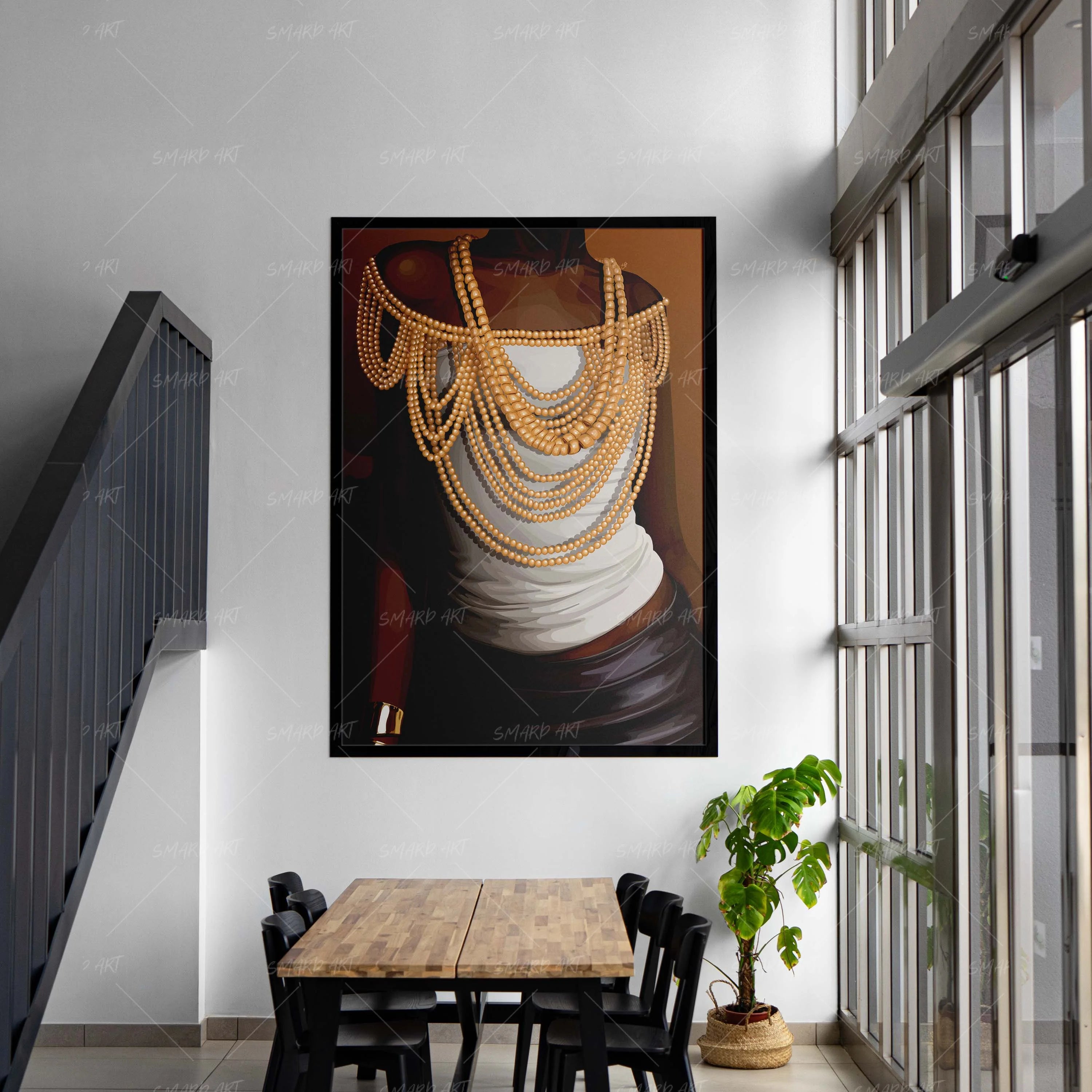 Ayaba-wall art print featuring decorative artistic design suitable for living rooms, offices, and schools by SmardArt. Elevate your space with Black wall art that speaks to culture, identity, and creativity. At Smard, we celebrate artistry made with melanin, bringing powerful and inspiring designs to life.