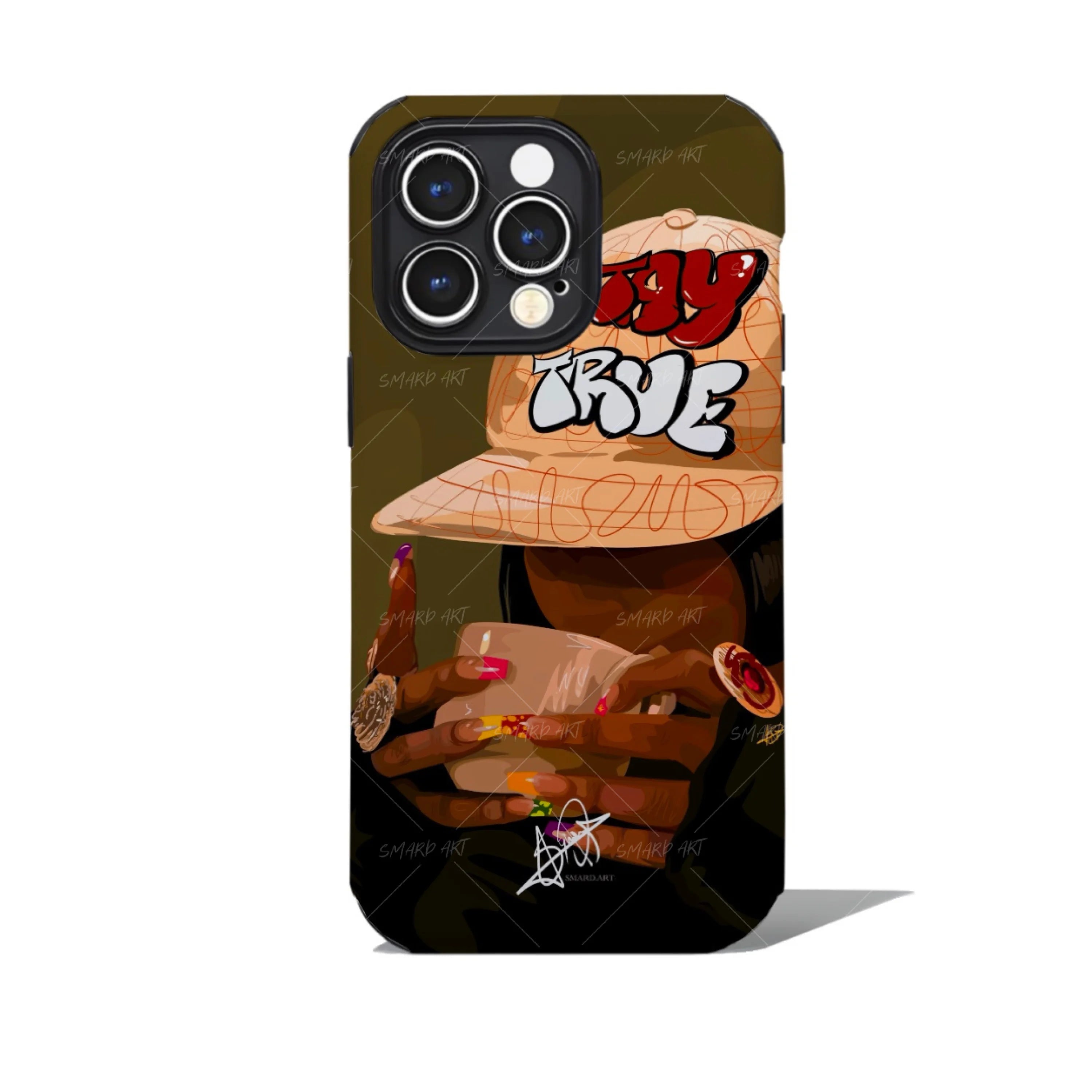 Stay True Phone Case-wall art print featuring decorative artistic design suitable for living rooms, offices, and schools by SmardArt. Elevate your space with Black wall art that speaks to culture, identity, and creativity. At Smard, we celebrate artistry made with melanin, bringing powerful and inspiring designs to life.