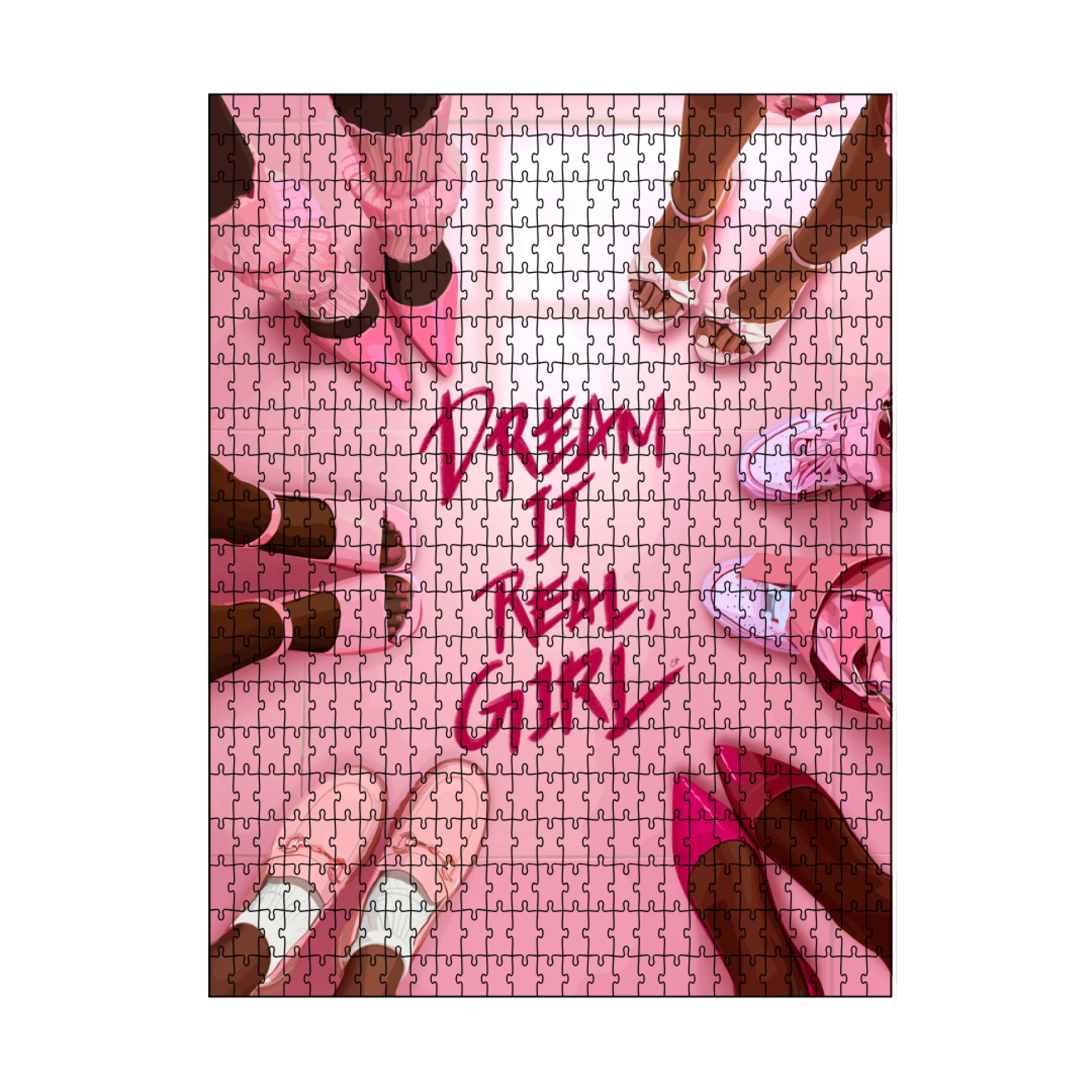 Dream It Girl Puzzle-wall art print featuring decorative artistic design suitable for living rooms, offices, and schools by SmardArt