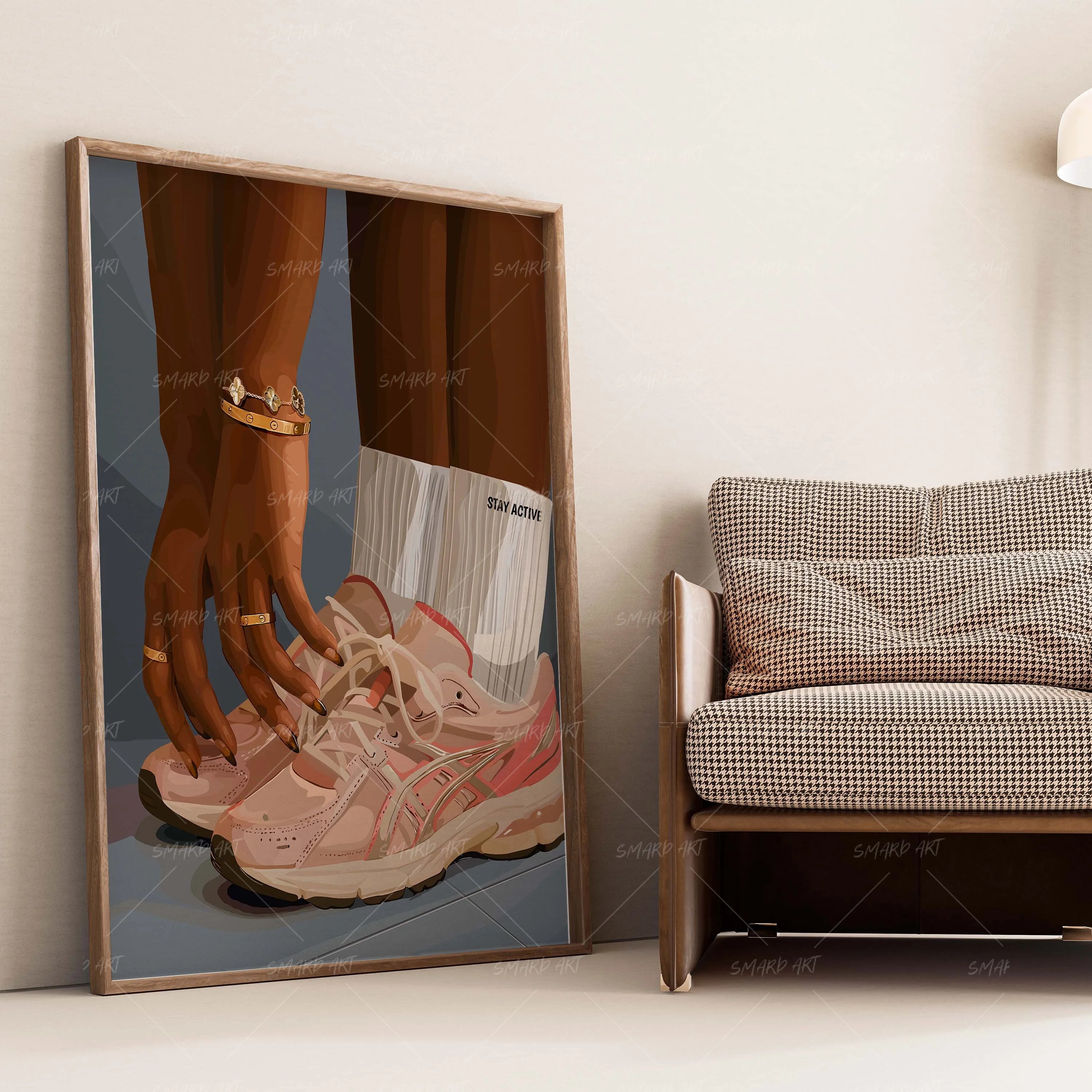 Stay Active-wall art print featuring decorative artistic design suitable for living rooms, offices, and schools by SmardArt. Elevate your space with Black wall art that speaks to culture, identity, and creativity. At Smard, we celebrate artistry made with melanin, bringing powerful and inspiring designs to life.