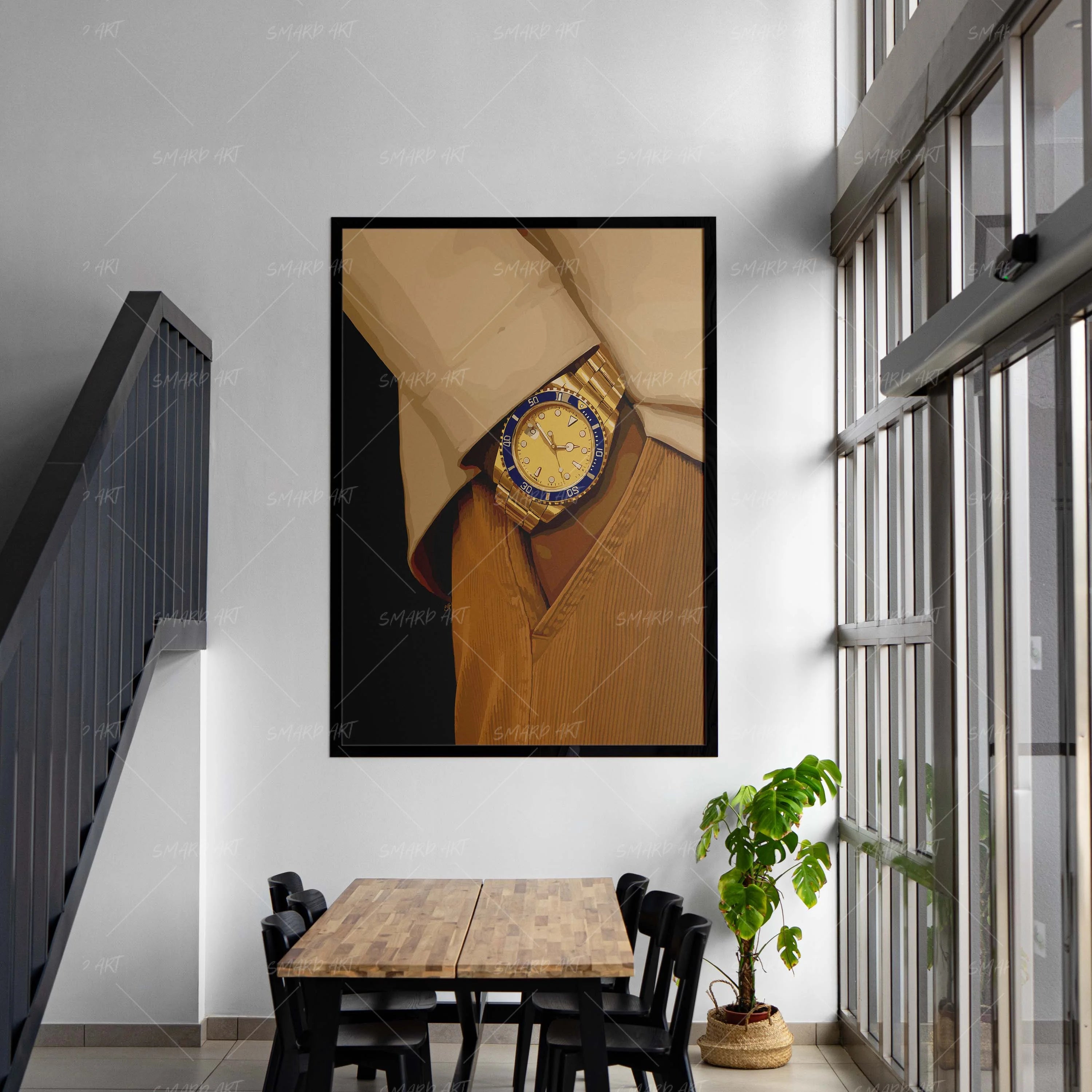 Clocked In-wall art print featuring decorative artistic design suitable for living rooms, offices, and schools by SmardArt. Elevate your space with Black wall art that speaks to culture, identity, and creativity. At Smard, we celebrate artistry made with melanin, bringing powerful and inspiring designs to life.