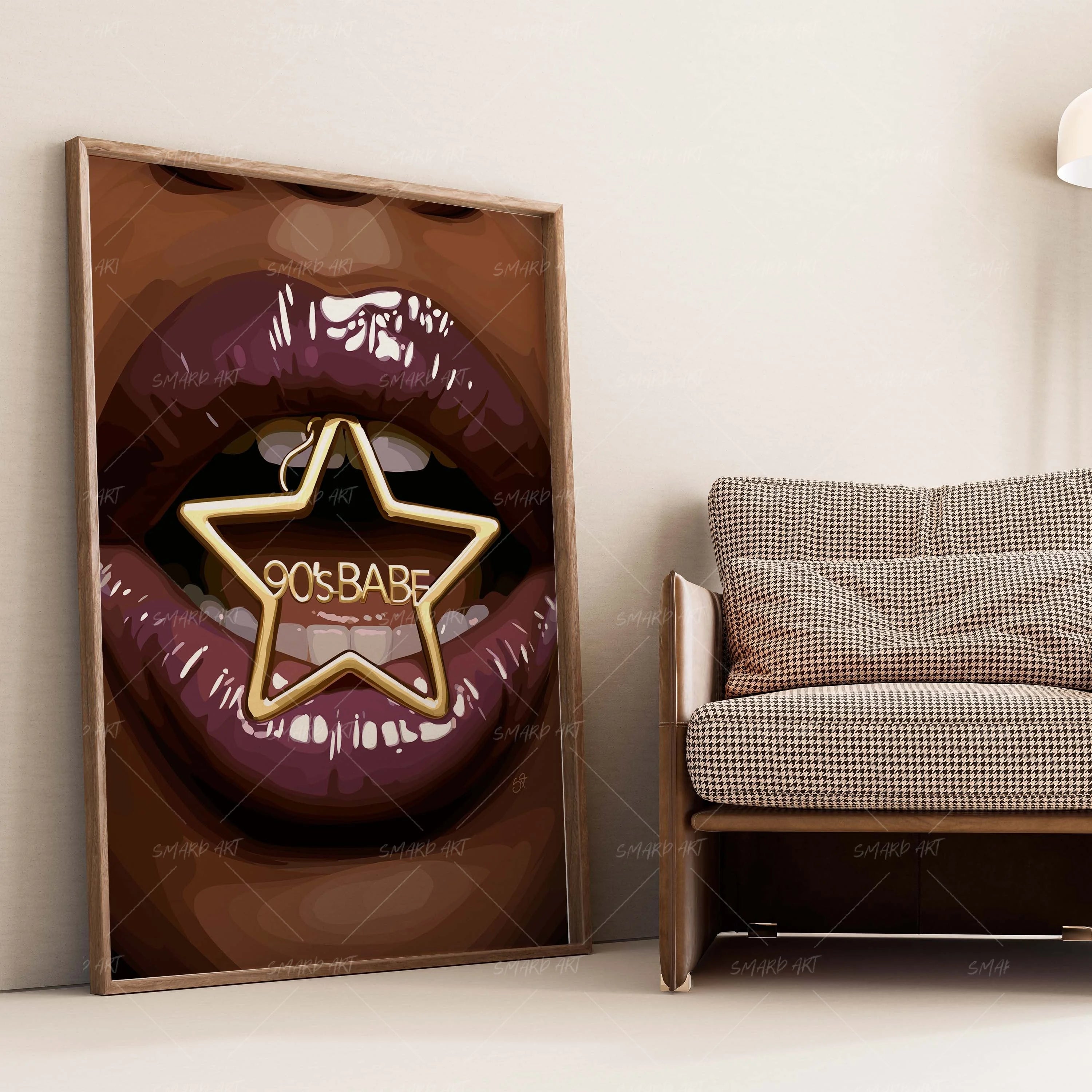 90's Babe-wall art print featuring decorative artistic design suitable for living rooms, offices, and schools by SmardArt. Elevate your space with Black wall art that speaks to culture, identity, and creativity. At Smard, we celebrate artistry made with melanin, bringing powerful and inspiring designs to life.