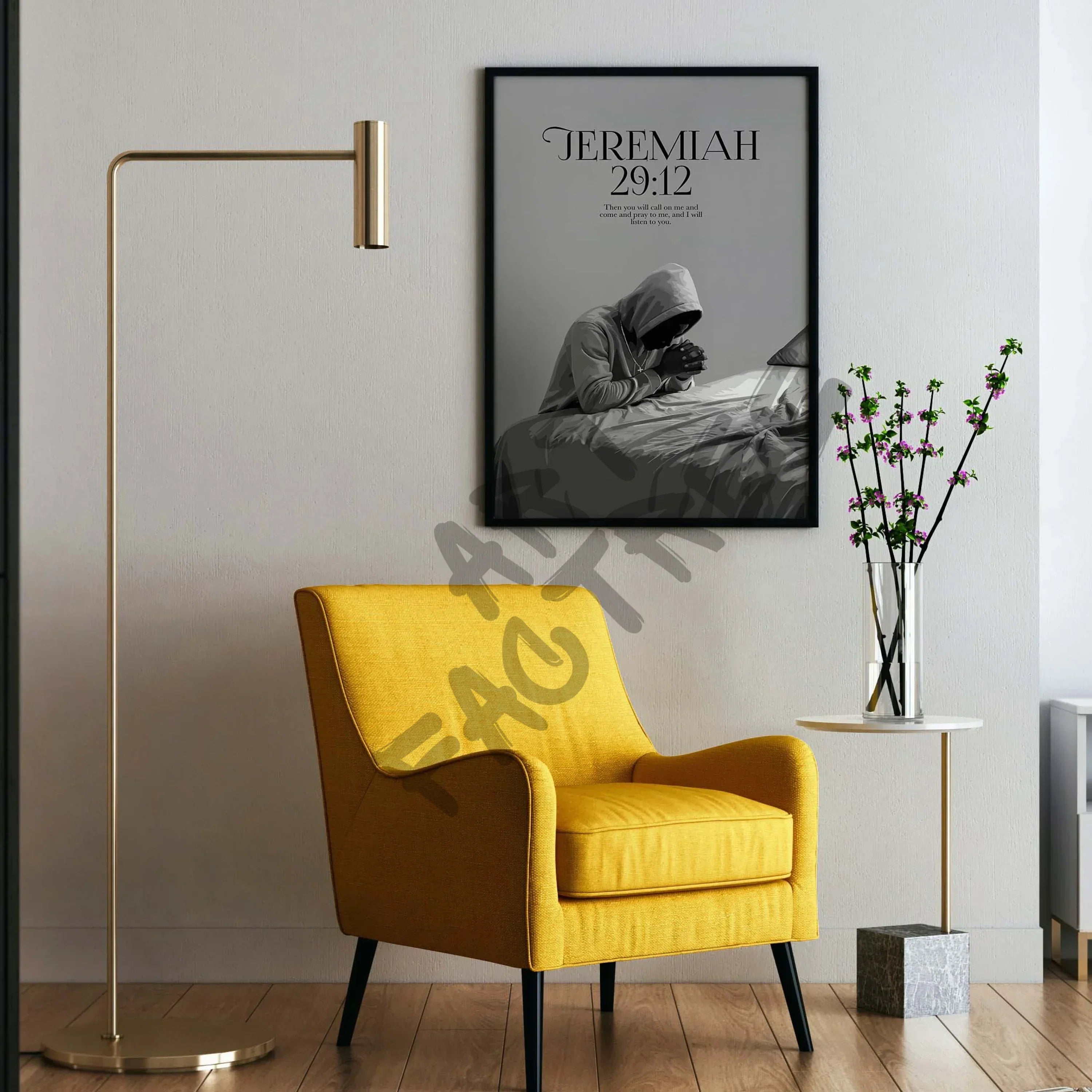 Jeremiah 29:12-wall art print featuring decorative artistic design suitable for living rooms, offices, and schools by SmardArt. Elevate your space with Black wall art that speaks to culture, identity, and creativity. At Smard, we celebrate artistry made with melanin, bringing powerful and inspiring designs to life.
