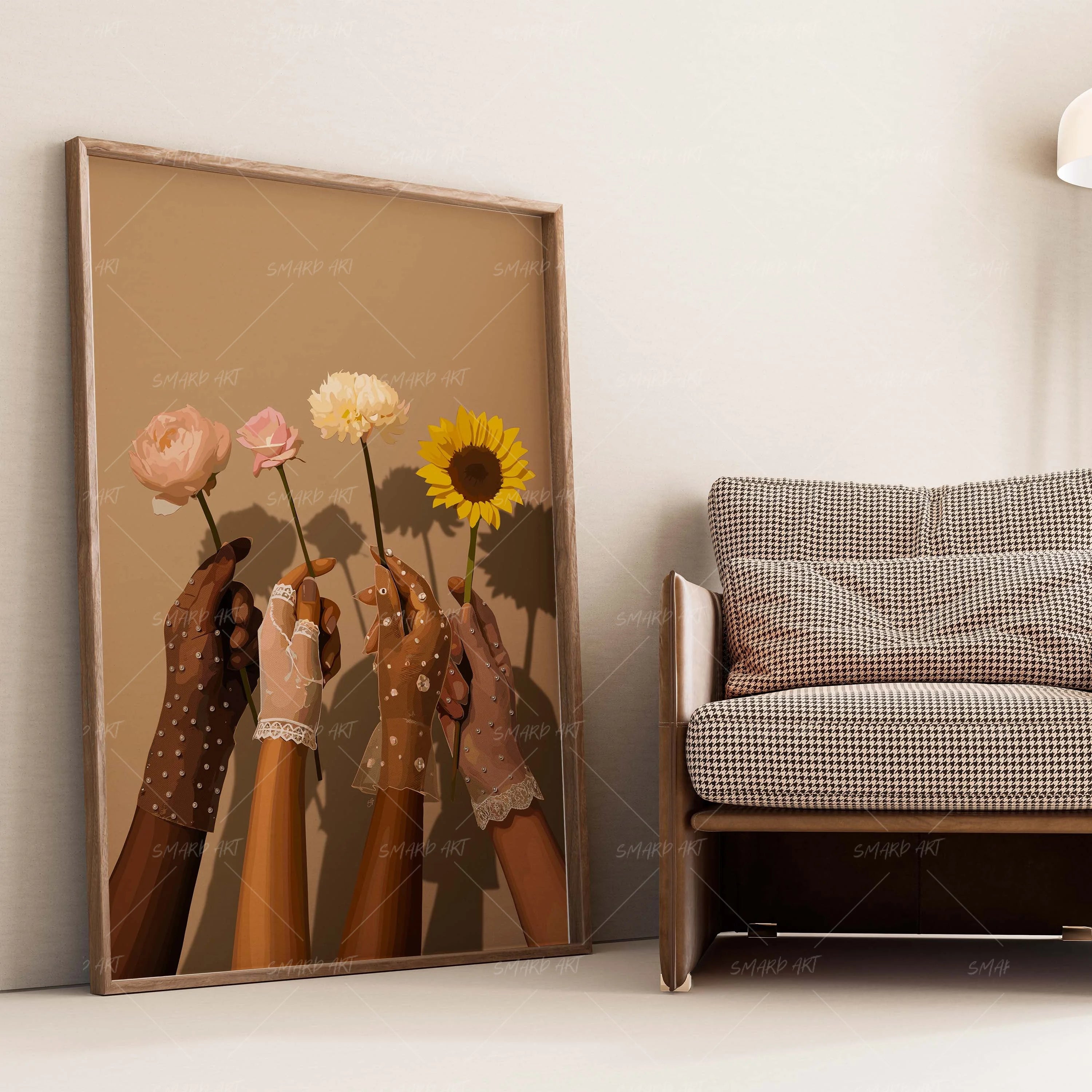Sisterly-wall art print featuring decorative artistic design suitable for living rooms, offices, and schools by SmardArt. Elevate your space with Black wall art that speaks to culture, identity, and creativity. At Smard, we celebrate artistry made with melanin, bringing powerful and inspiring designs to life.