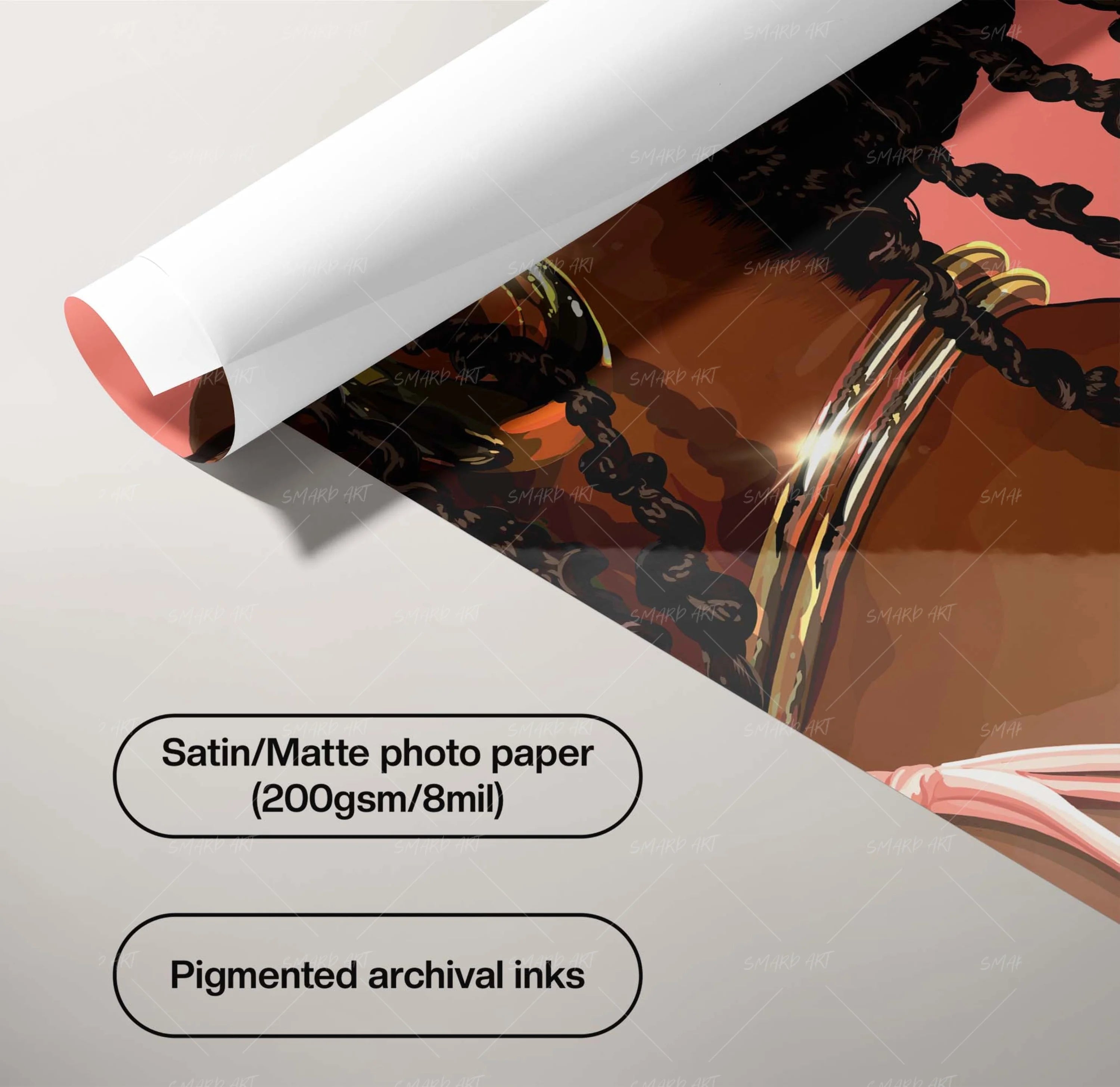 Delicate & Dreamy-wall art print featuring decorative artistic design suitable for living rooms, offices, and schools by SmardArt. Elevate your space with Black wall art that speaks to culture, identity, and creativity. At Smard, we celebrate artistry made with melanin, bringing powerful and inspiring designs to life.