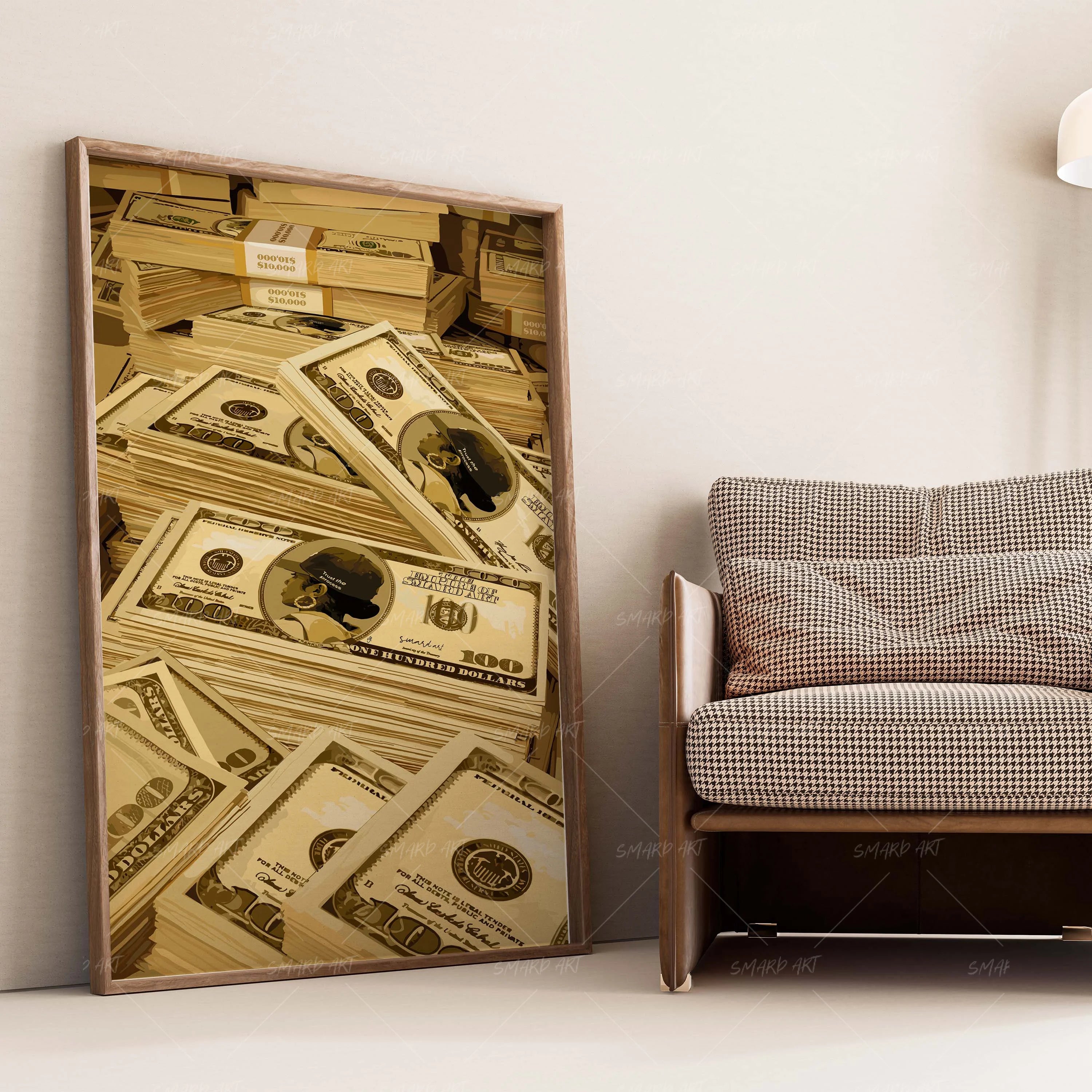Smard Bills-wall art print featuring decorative artistic design suitable for living rooms, offices, and schools by SmardArt. Elevate your space with Black wall art that speaks to culture, identity, and creativity. At Smard, we celebrate artistry made with melanin, bringing powerful and inspiring designs to life.