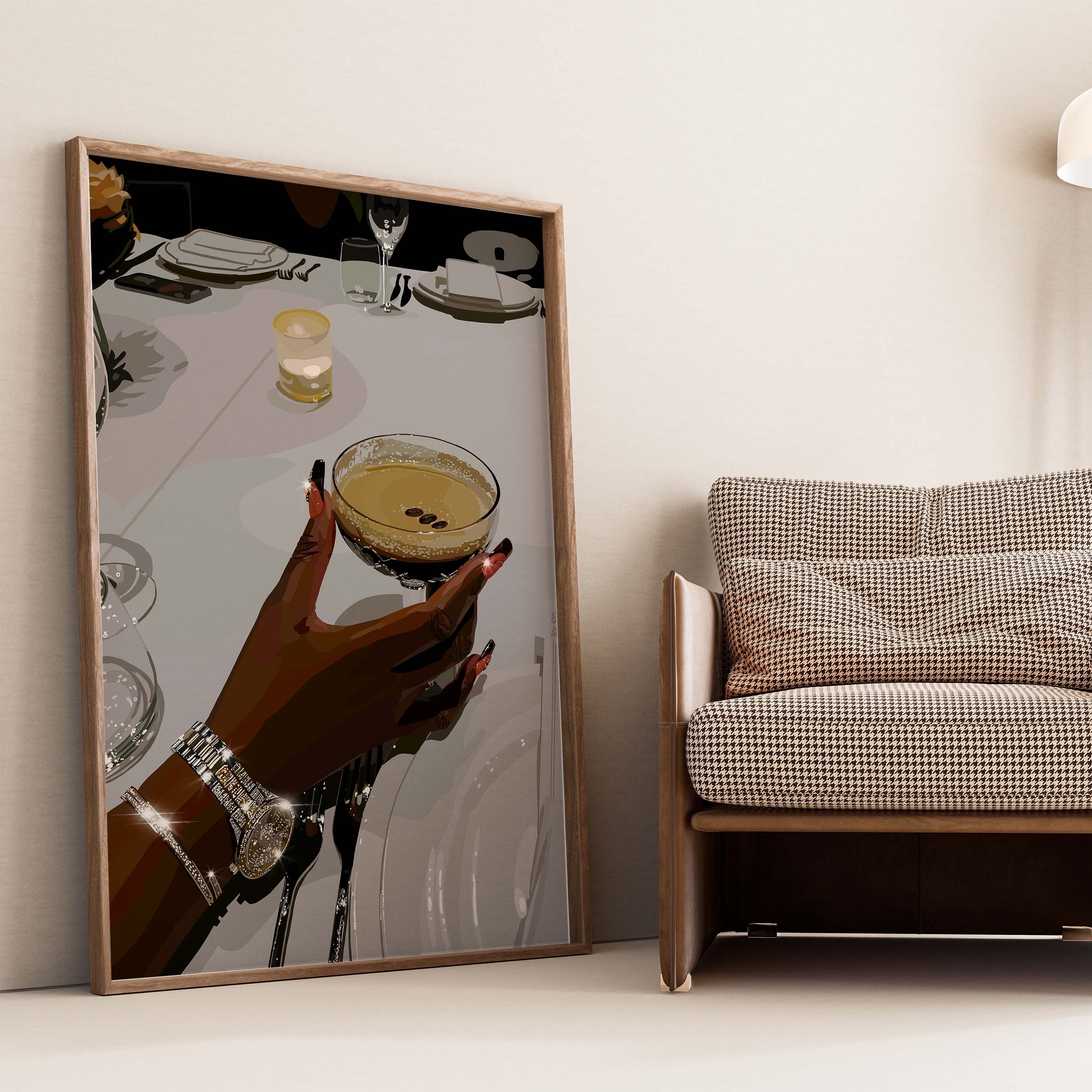 Savor-wall art print featuring decorative artistic design suitable for living rooms, offices, and schools by SmardArt. Elevate your space with Black wall art that speaks to culture, identity, and creativity. At Smard, we celebrate artistry made with melanin, bringing powerful and inspiring designs to life.