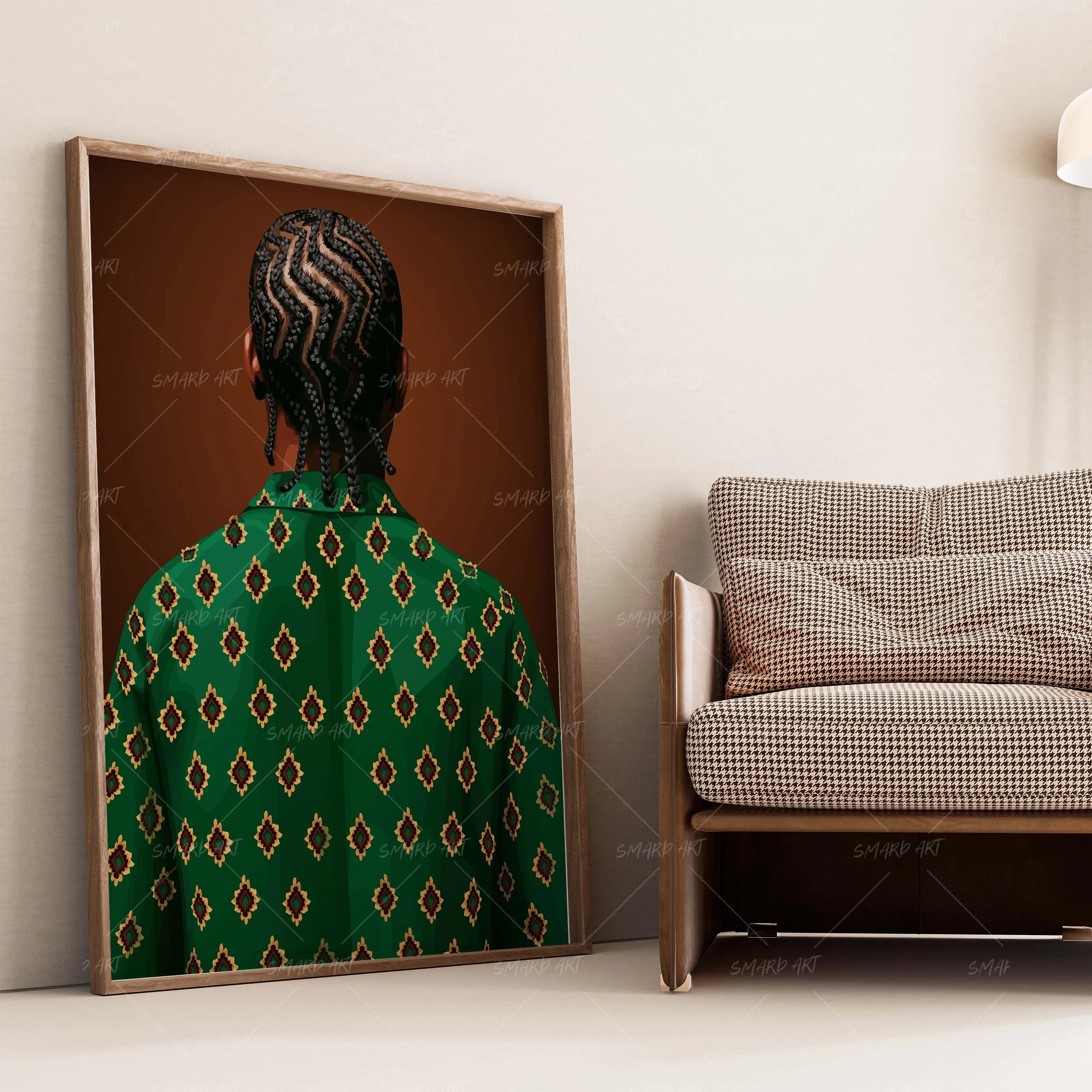 The Pattern-wall art print featuring decorative artistic design suitable for living rooms, offices, and schools by SmardArt. Elevate your space with Black wall art that speaks to culture, identity, and creativity. At Smard, we celebrate artistry made with melanin, bringing powerful and inspiring designs to life.