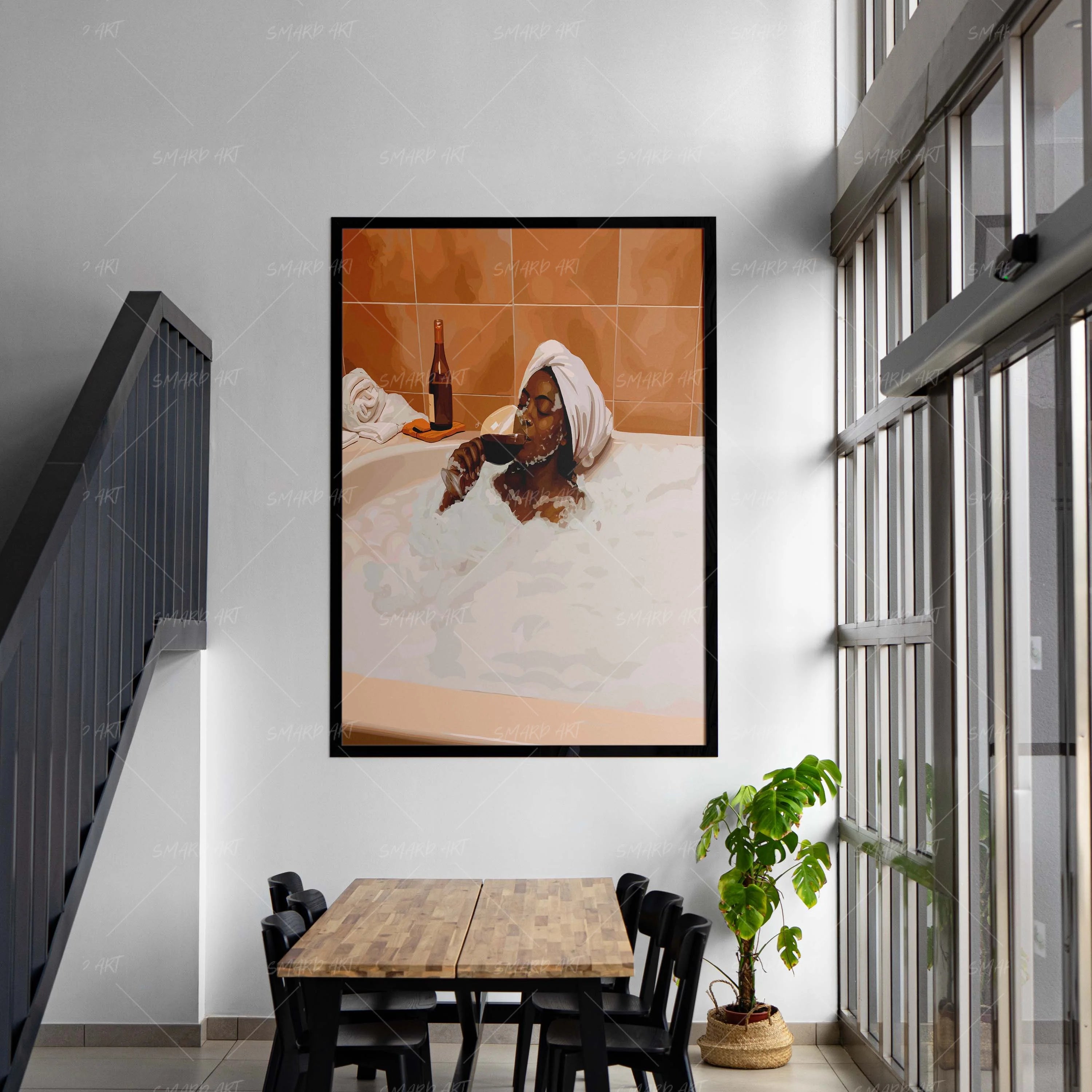 Relax-wall art print featuring decorative artistic design suitable for living rooms, offices, and schools by SmardArt. Elevate your space with Black wall art that speaks to culture, identity, and creativity. At Smard, we celebrate artistry made with melanin, bringing powerful and inspiring designs to life.