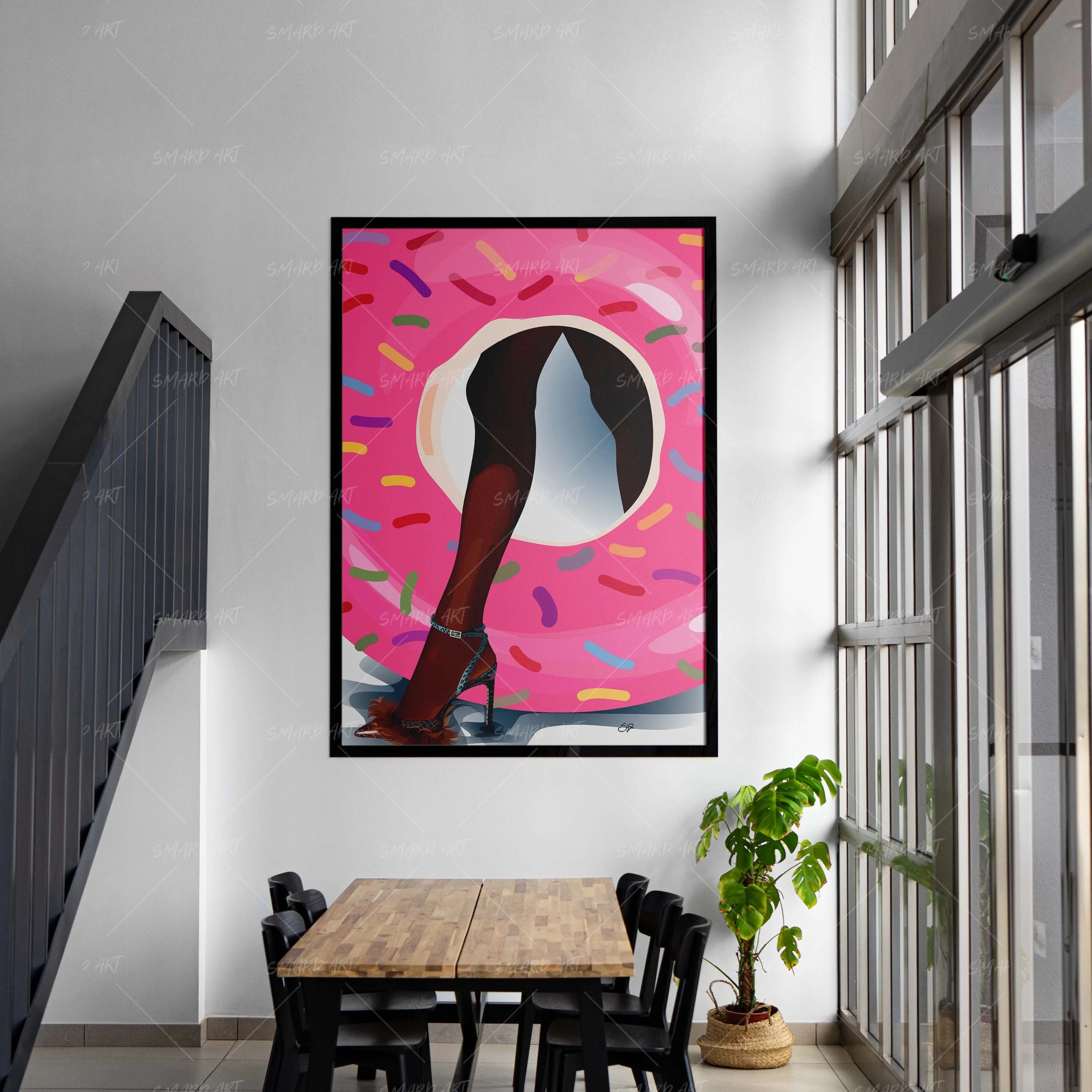 Bite & Stride-wall art print featuring decorative artistic design suitable for living rooms, offices, and schools by SmardArt. Elevate your space with Black wall art that speaks to culture, identity, and creativity. At Smard, we celebrate artistry made with melanin, bringing powerful and inspiring designs to life.