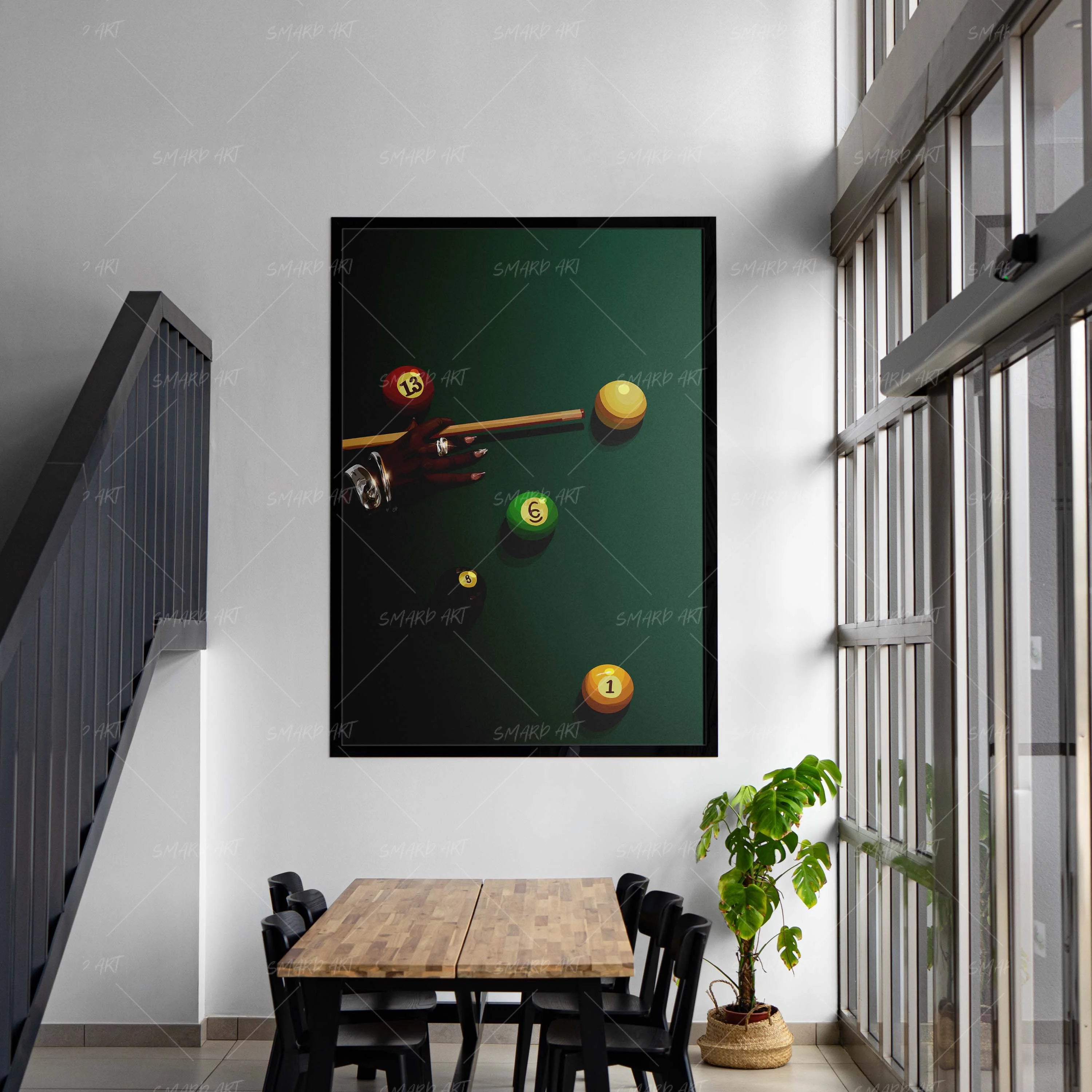 8 Ball Energy-wall art print featuring decorative artistic design suitable for living rooms, offices, and schools by SmardArt. Elevate your space with Black wall art that speaks to culture, identity, and creativity. At Smard, we celebrate artistry made with melanin, bringing powerful and inspiring designs to life.