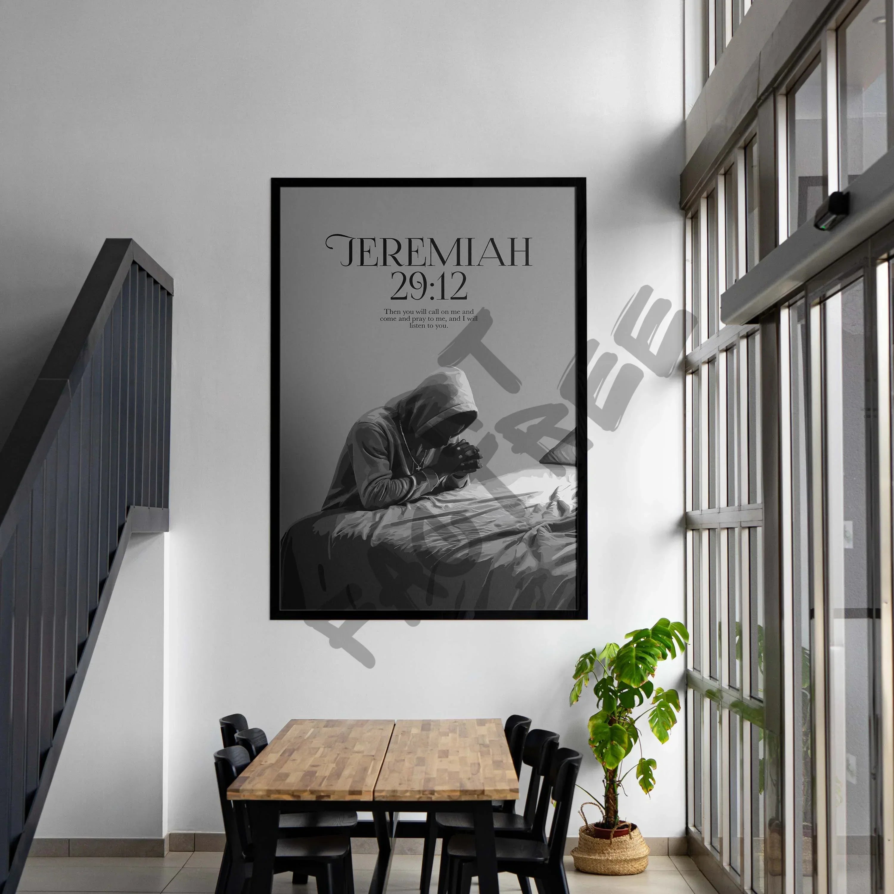 Jeremiah 29:12-wall art print featuring decorative artistic design suitable for living rooms, offices, and schools by SmardArt. Elevate your space with Black wall art that speaks to culture, identity, and creativity. At Smard, we celebrate artistry made with melanin, bringing powerful and inspiring designs to life.