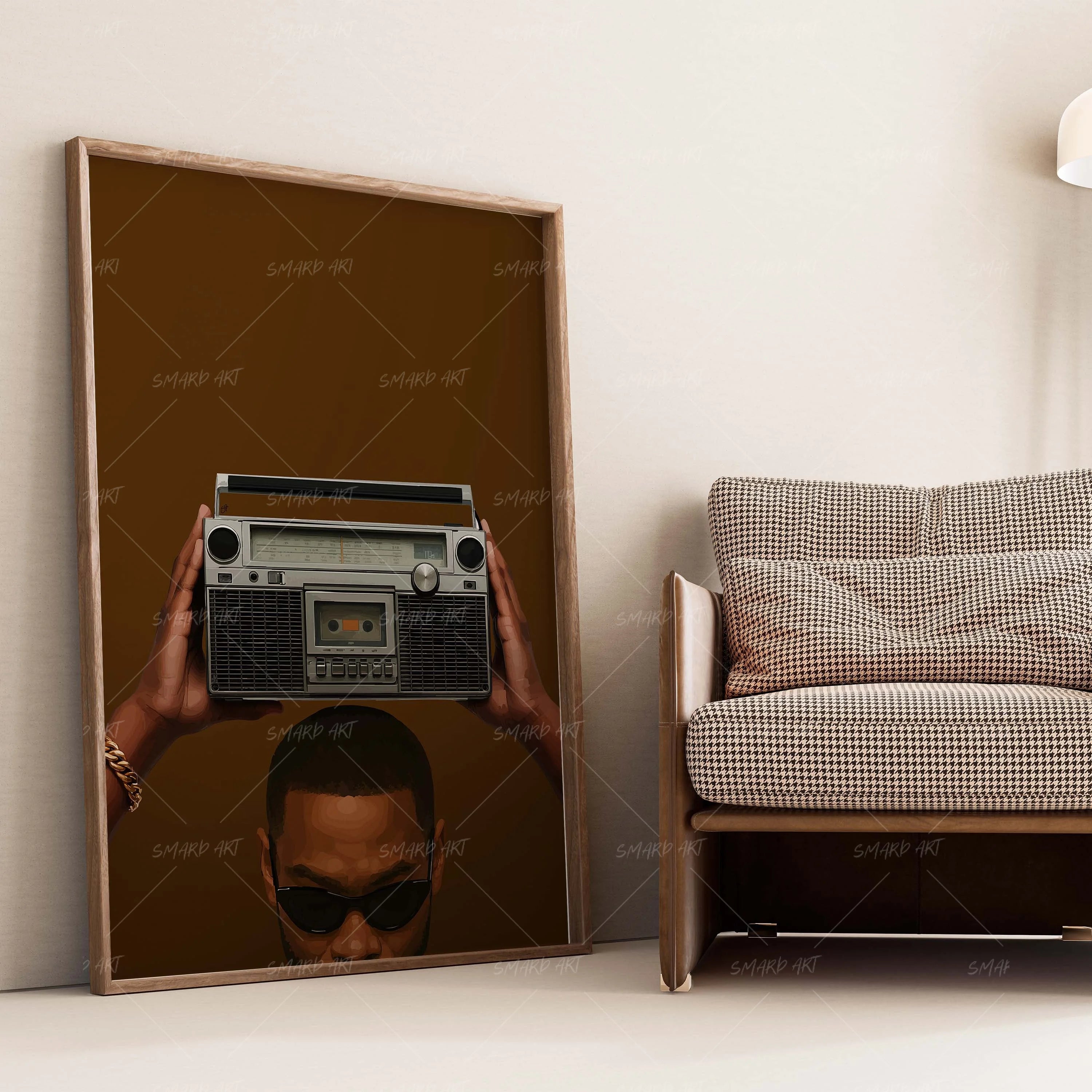 Tuned Up-wall art print featuring decorative artistic design suitable for living rooms, offices, and schools by SmardArt. Elevate your space with Black wall art that speaks to culture, identity, and creativity. At Smard, we celebrate artistry made with melanin, bringing powerful and inspiring designs to life.