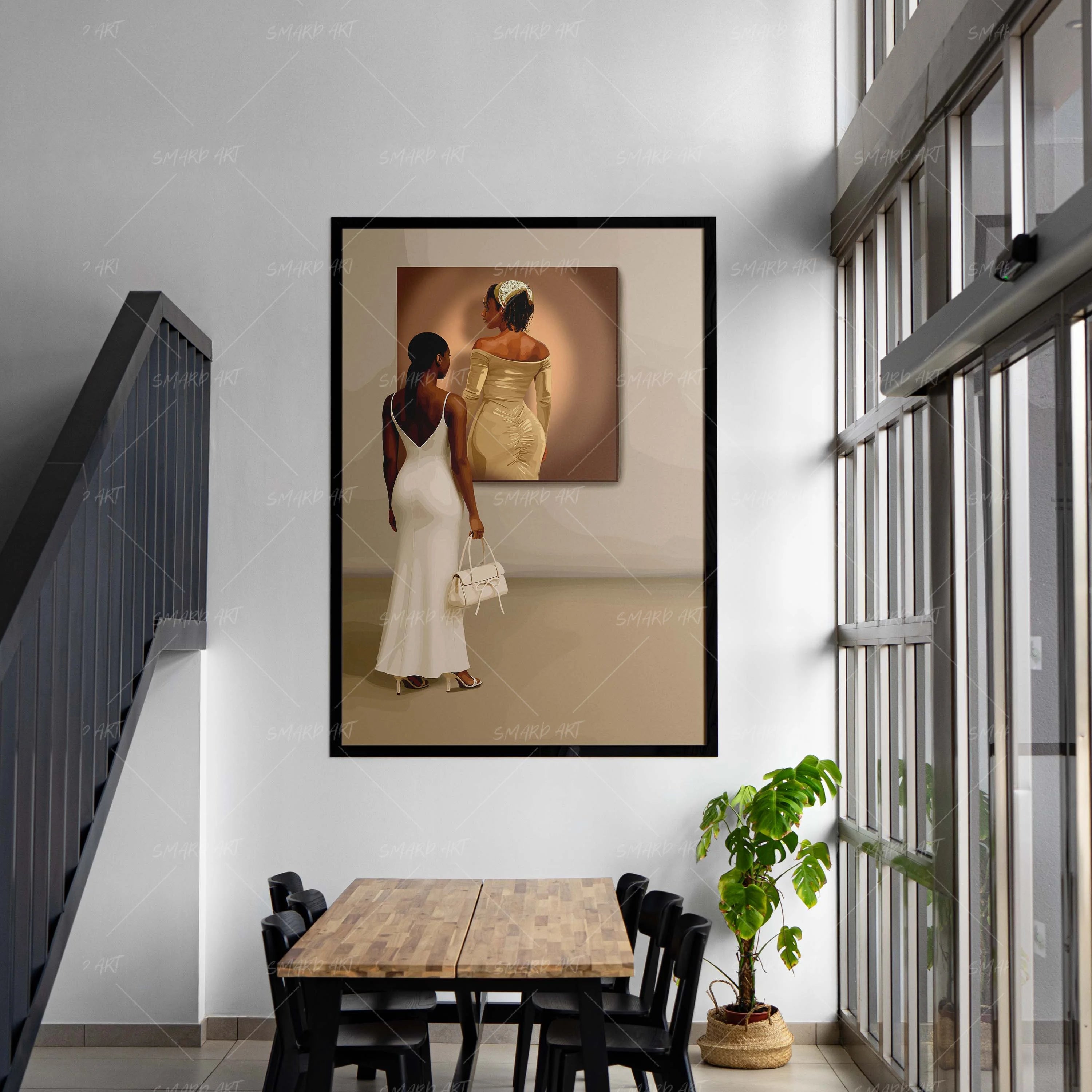 Au Muse-wall art print featuring decorative artistic design suitable for living rooms, offices, and schools by SmardArt. Elevate your space with Black wall art that speaks to culture, identity, and creativity. At Smard, we celebrate artistry made with melanin, bringing powerful and inspiring designs to life.