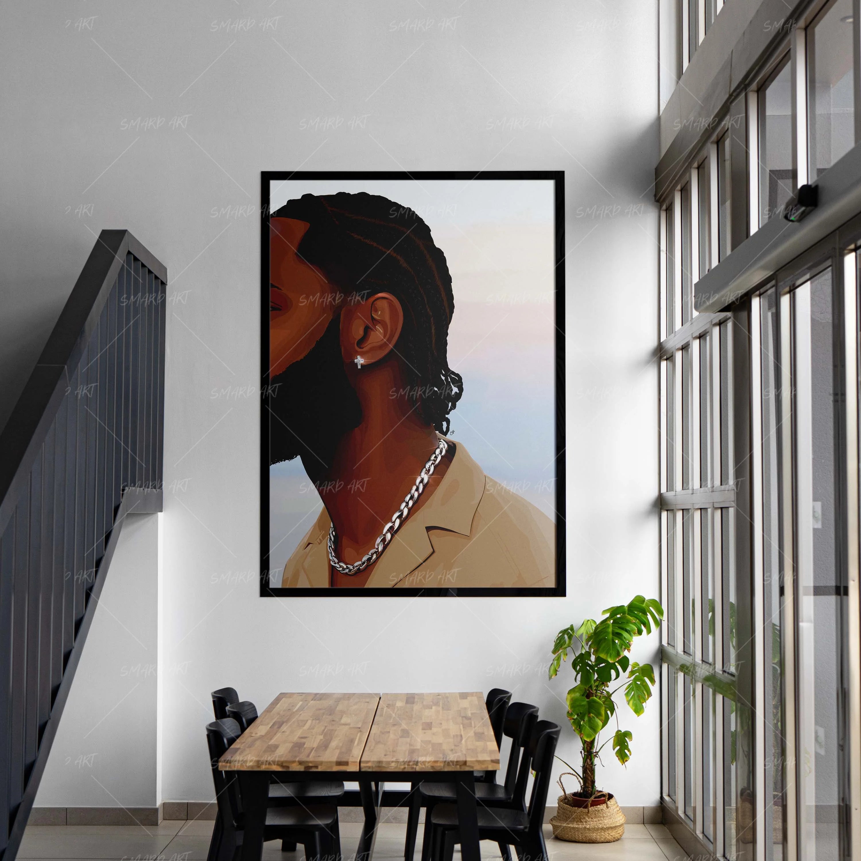 Jewels & Rows-wall art print featuring decorative artistic design suitable for living rooms, offices, and schools by SmardArt. Elevate your space with Black wall art that speaks to culture, identity, and creativity. At Smard, we celebrate artistry made with melanin, bringing powerful and inspiring designs to life.