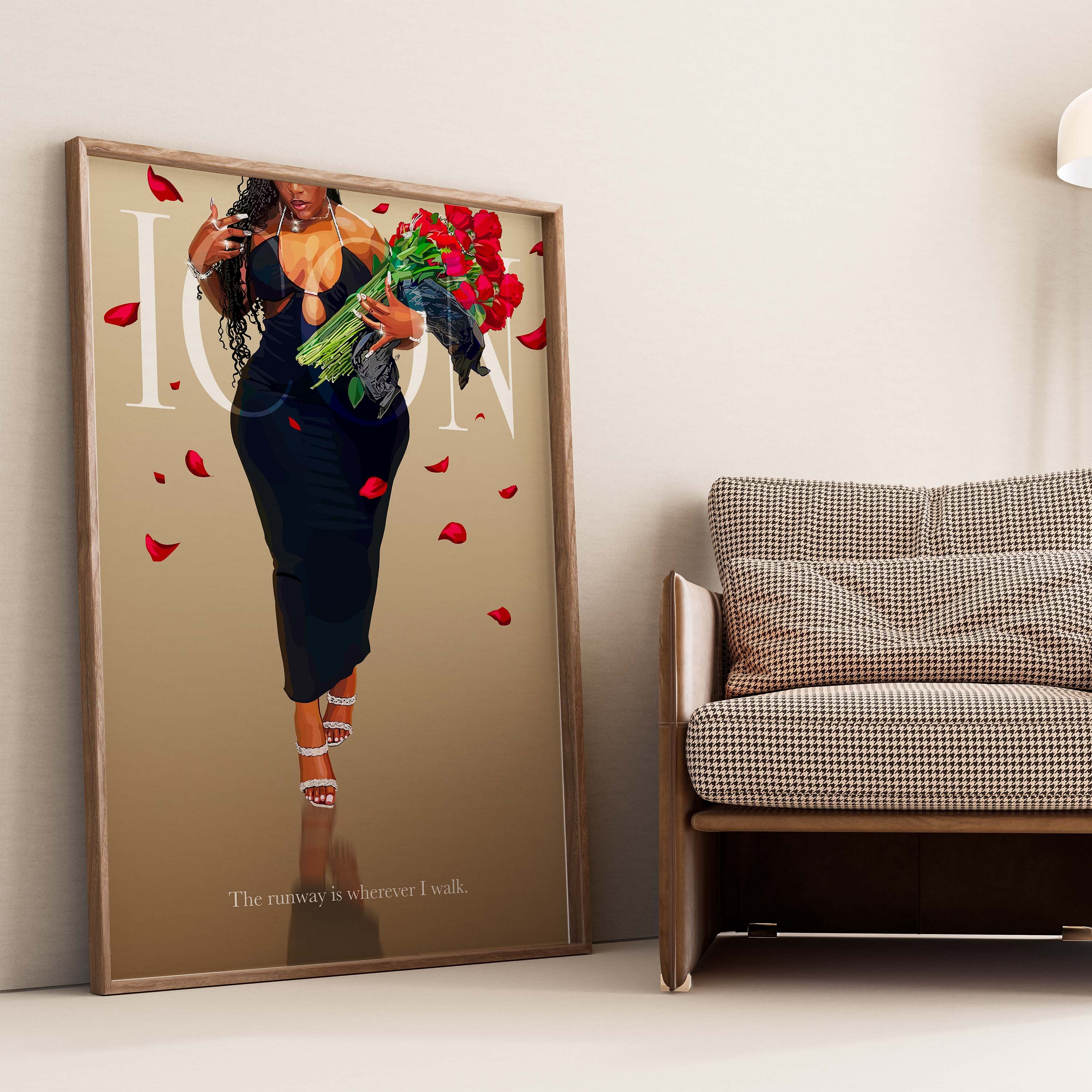 Wherever I Walk-wall art print featuring decorative artistic design suitable for living rooms, offices, and schools by SmardArt. Elevate your space with Black wall art that speaks to culture, identity, and creativity. At Smard, we celebrate artistry made with melanin, bringing powerful and inspiring designs to life.