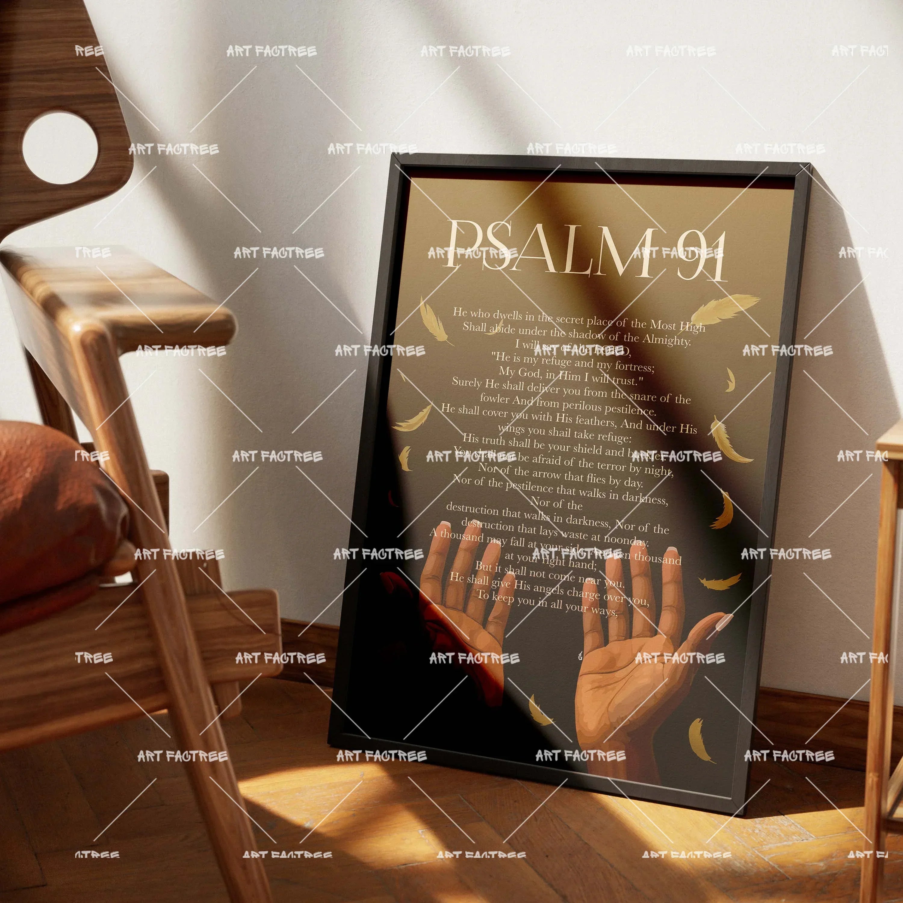 Psalm 91 (Smard X Anaya)-wall art print featuring decorative artistic design suitable for living rooms, offices, and schools by SmardArt. Elevate your space with Black wall art that speaks to culture, identity, and creativity. At Smard, we celebrate artistry made with melanin, bringing powerful and inspiring designs to life.