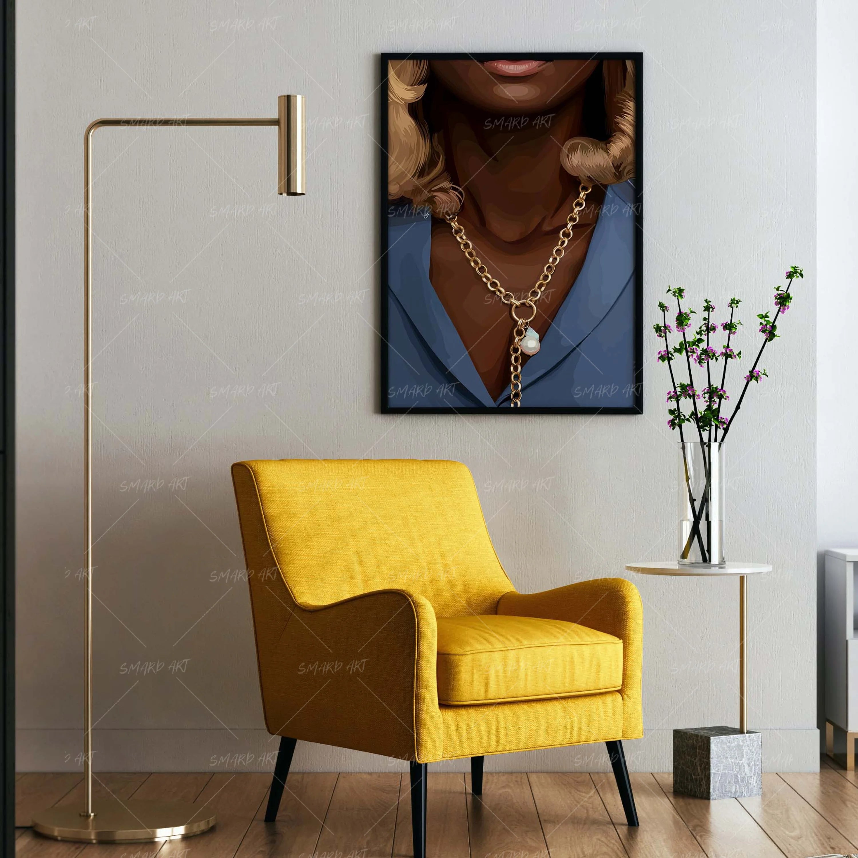 All About The Look-wall art print featuring decorative artistic design suitable for living rooms, offices, and schools by SmardArt. Elevate your space with Black wall art that speaks to culture, identity, and creativity. At Smard, we celebrate artistry made with melanin, bringing powerful and inspiring designs to life.