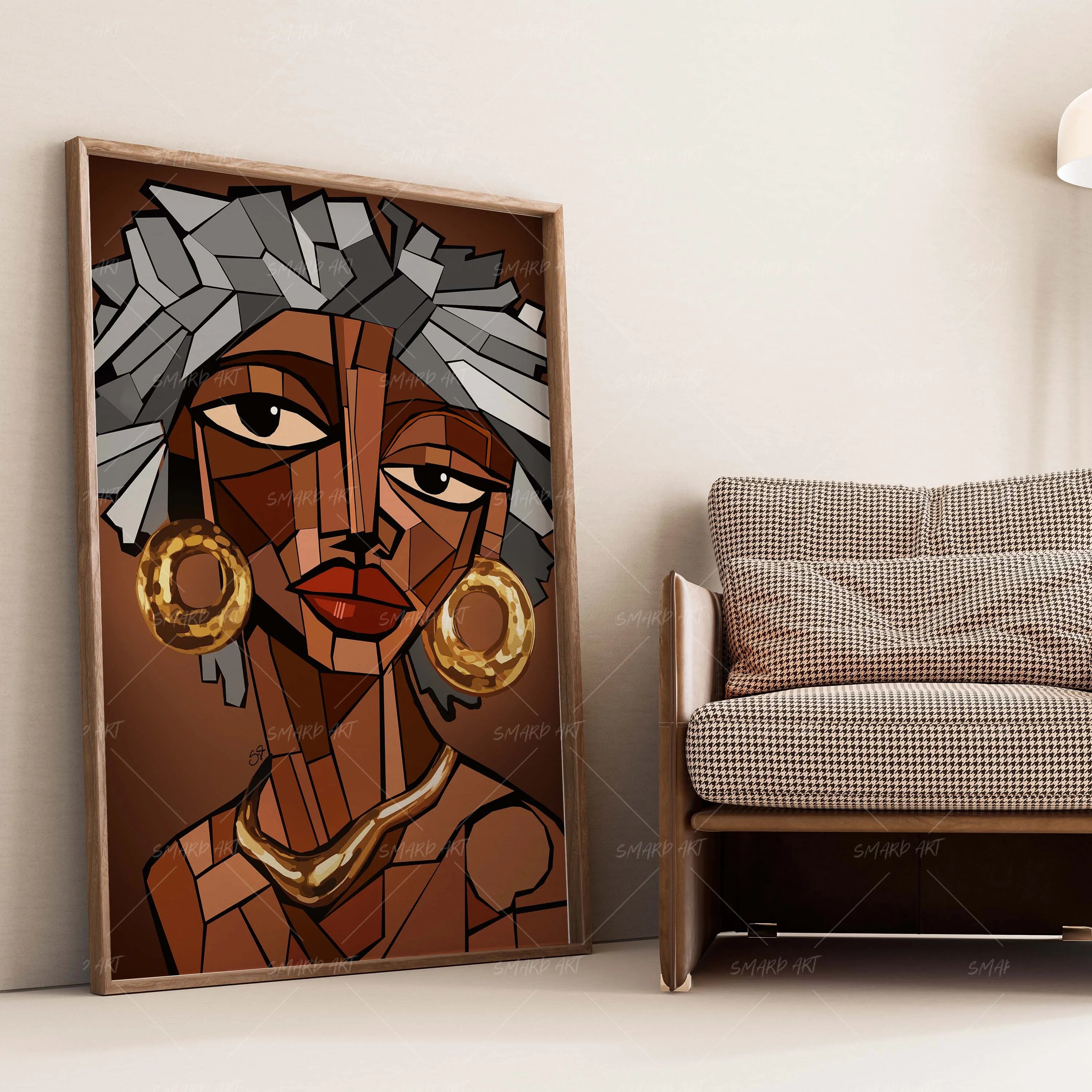Altered Angles-wall art print featuring decorative artistic design suitable for living rooms, offices, and schools by SmardArt. Elevate your space with Black wall art that speaks to culture, identity, and creativity. At Smard, we celebrate artistry made with melanin, bringing powerful and inspiring designs to life.