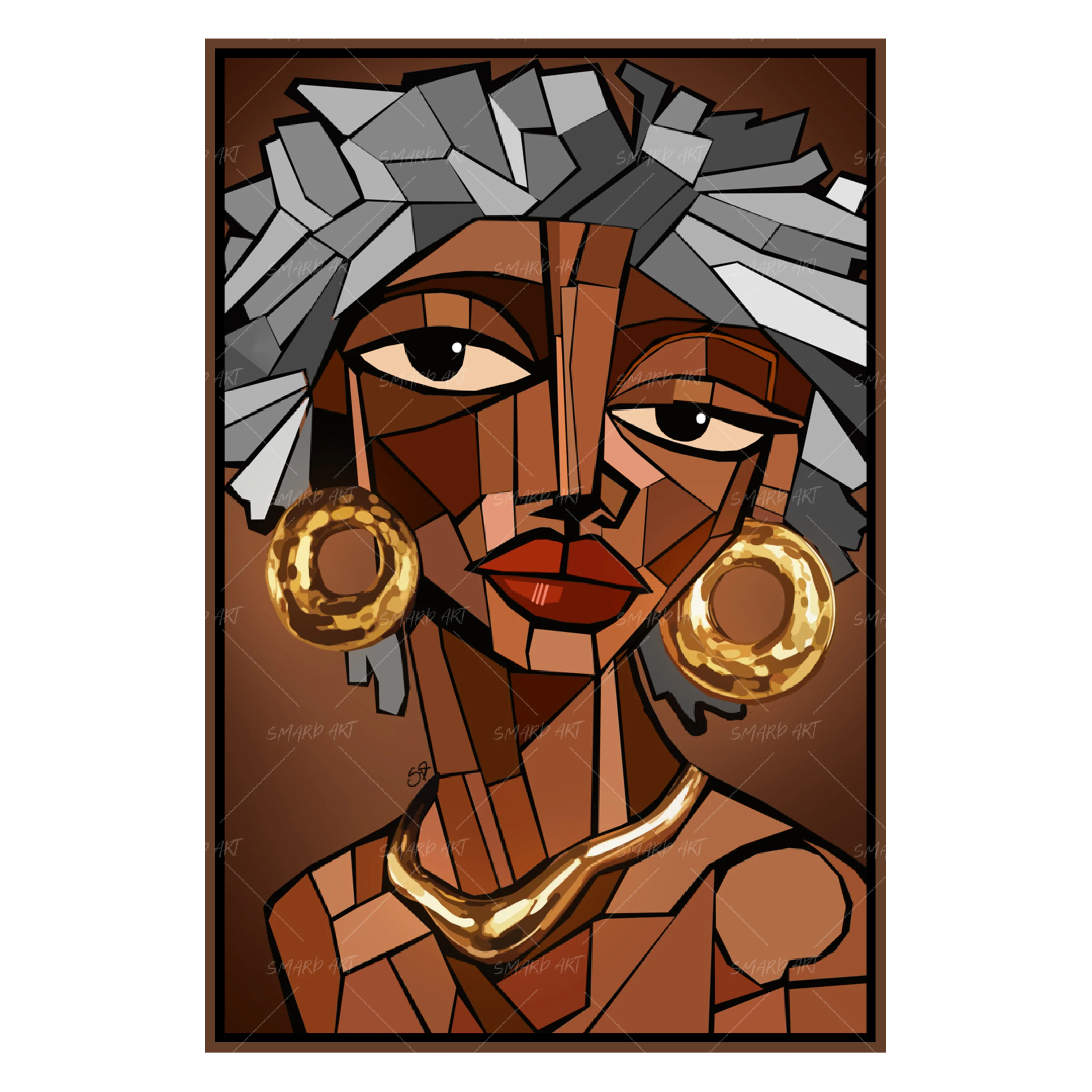 Altered Angles-wall art print featuring decorative artistic design suitable for living rooms, offices, and schools by SmardArt. Elevate your space with Black wall art that speaks to culture, identity, and creativity. At Smard, we celebrate artistry made with melanin, bringing powerful and inspiring designs to life.