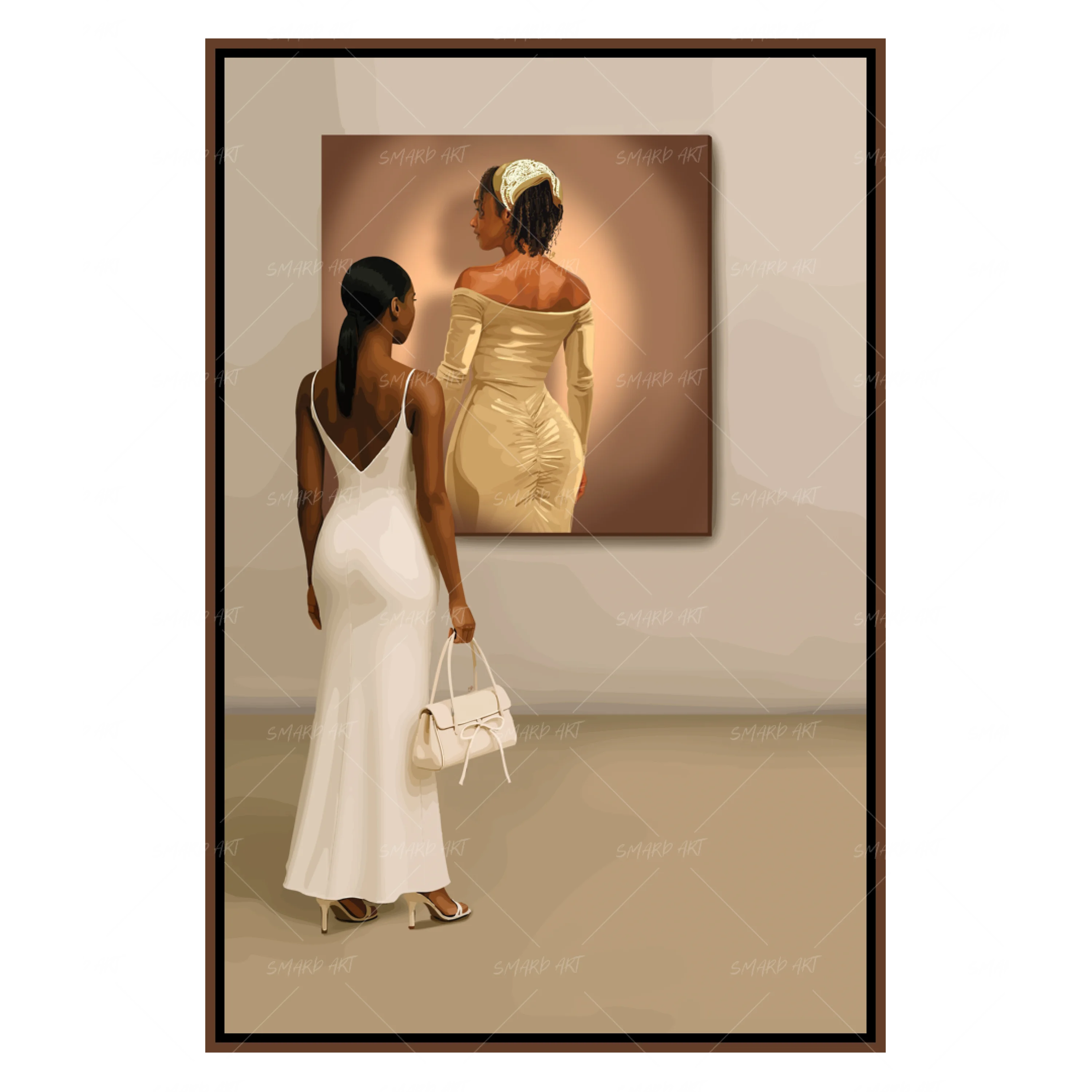 Au Muse-wall art print featuring decorative artistic design suitable for living rooms, offices, and schools by SmardArt. Elevate your space with Black wall art that speaks to culture, identity, and creativity. At Smard, we celebrate artistry made with melanin, bringing powerful and inspiring designs to life.
