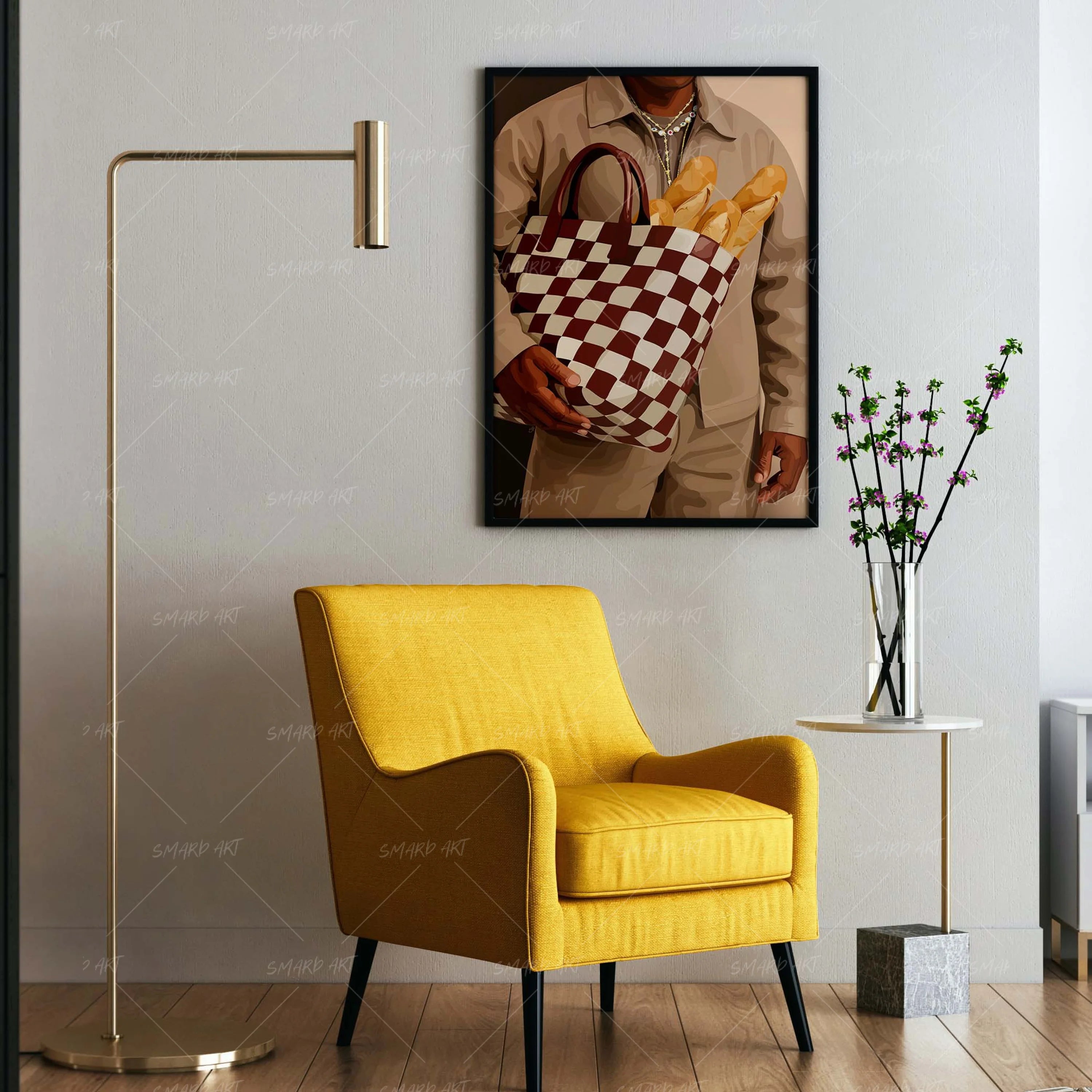 Bagged & Brown-wall art print featuring decorative artistic design suitable for living rooms, offices, and schools by SmardArt. Elevate your space with Black wall art that speaks to culture, identity, and creativity. At Smard, we celebrate artistry made with melanin, bringing powerful and inspiring designs to life.