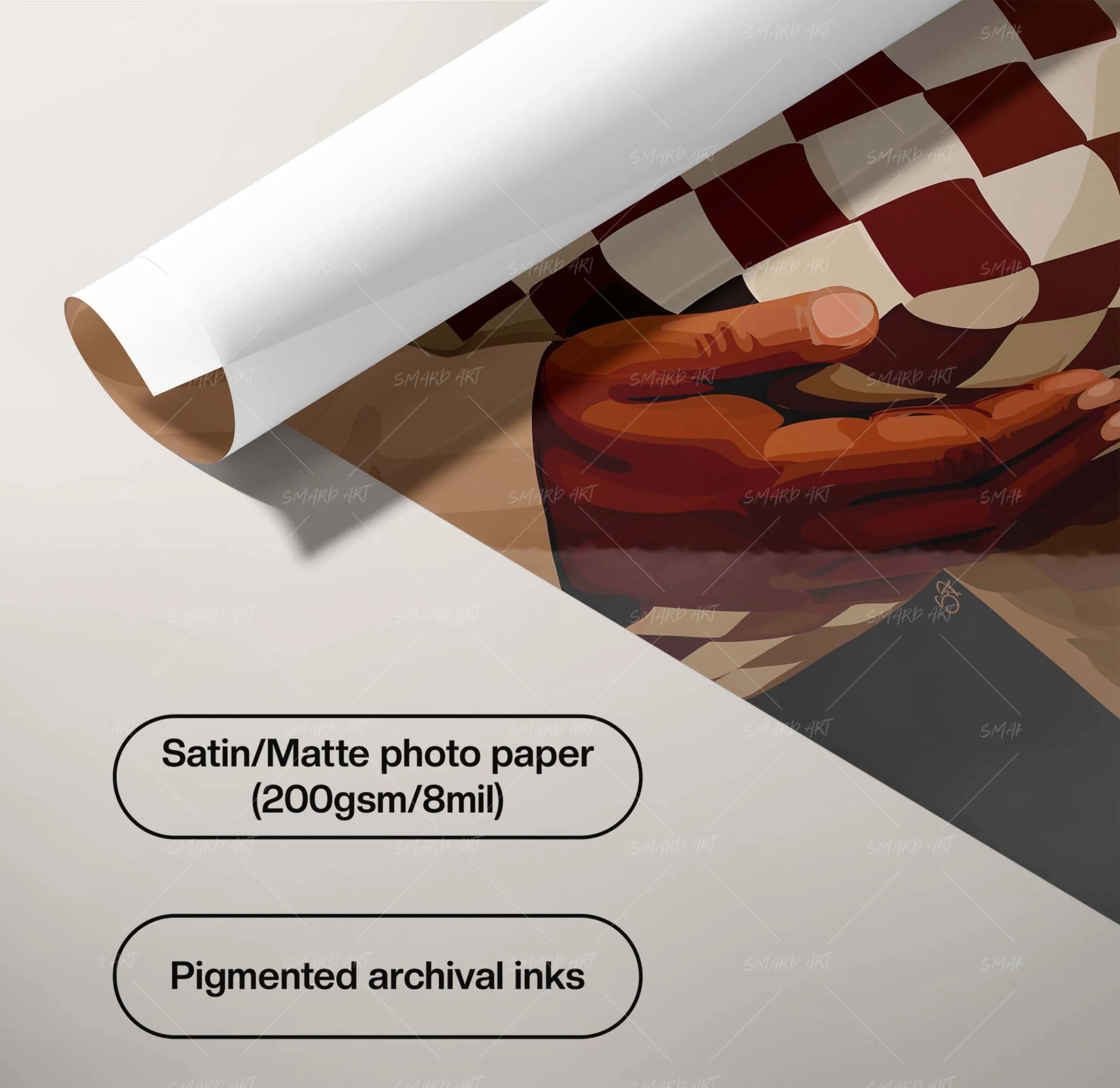 Bagged & Brown-wall art print featuring decorative artistic design suitable for living rooms, offices, and schools by SmardArt. Elevate your space with Black wall art that speaks to culture, identity, and creativity. At Smard, we celebrate artistry made with melanin, bringing powerful and inspiring designs to life.