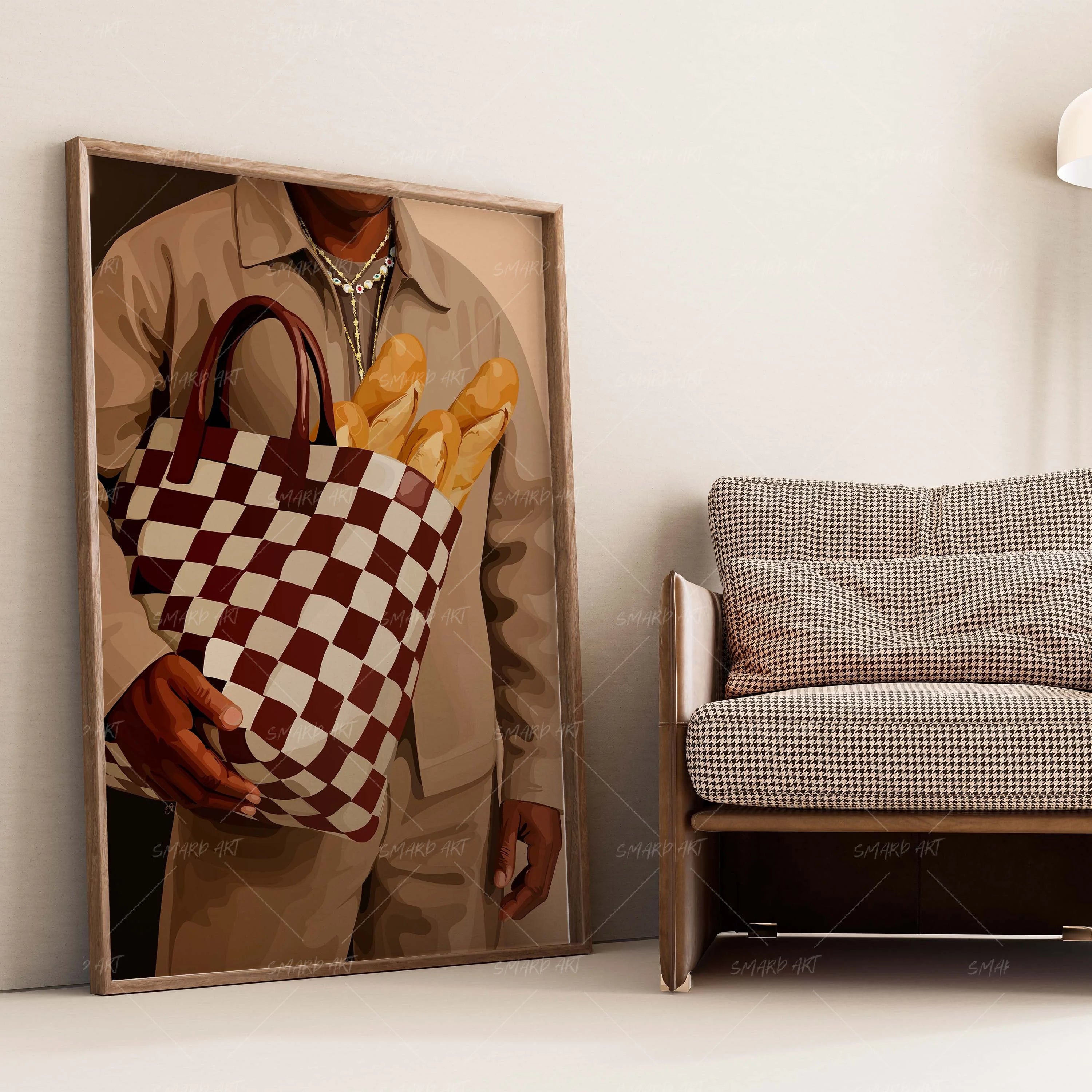Bagged & Brown-wall art print featuring decorative artistic design suitable for living rooms, offices, and schools by SmardArt. Elevate your space with Black wall art that speaks to culture, identity, and creativity. At Smard, we celebrate artistry made with melanin, bringing powerful and inspiring designs to life.