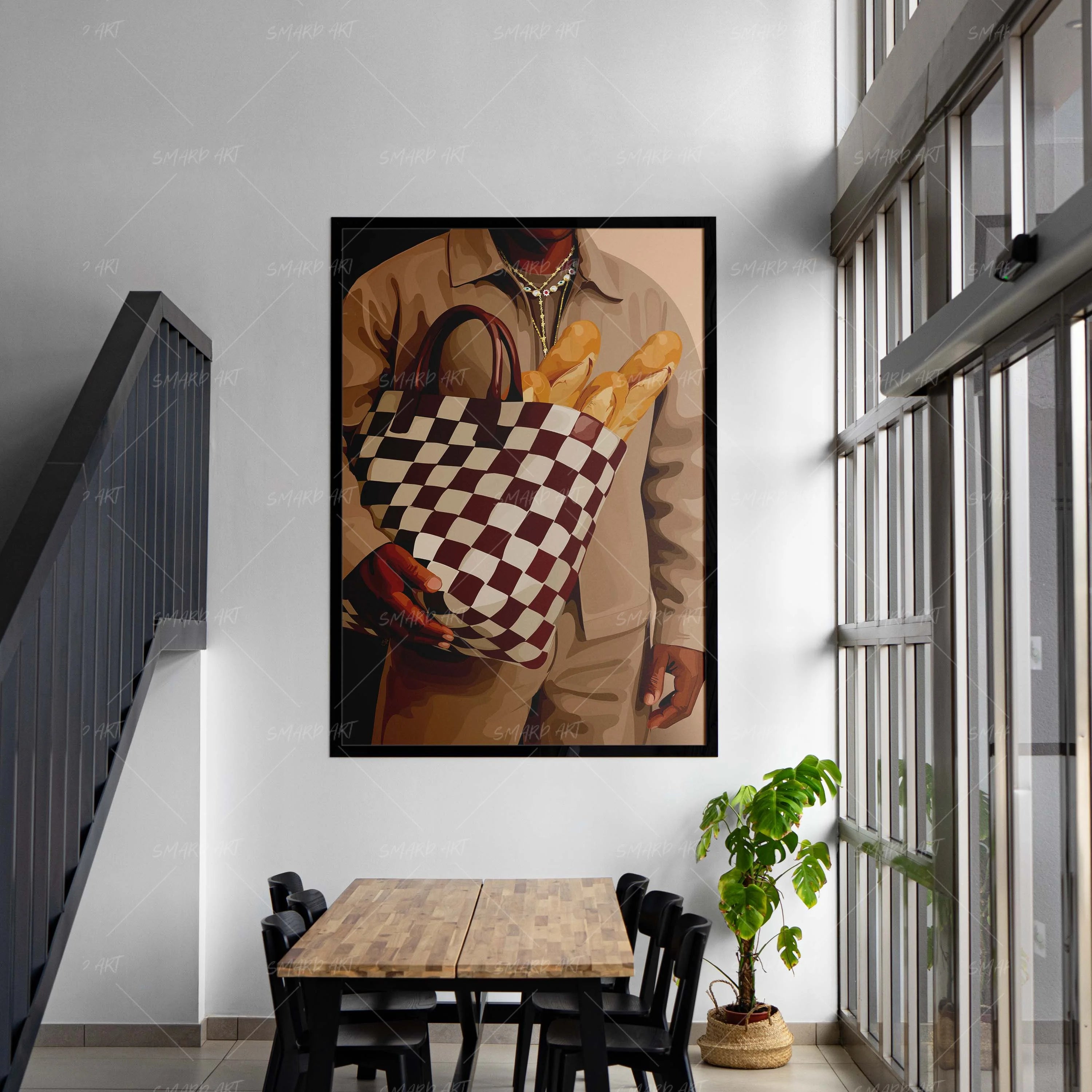 Bagged & Brown-wall art print featuring decorative artistic design suitable for living rooms, offices, and schools by SmardArt. Elevate your space with Black wall art that speaks to culture, identity, and creativity. At Smard, we celebrate artistry made with melanin, bringing powerful and inspiring designs to life.