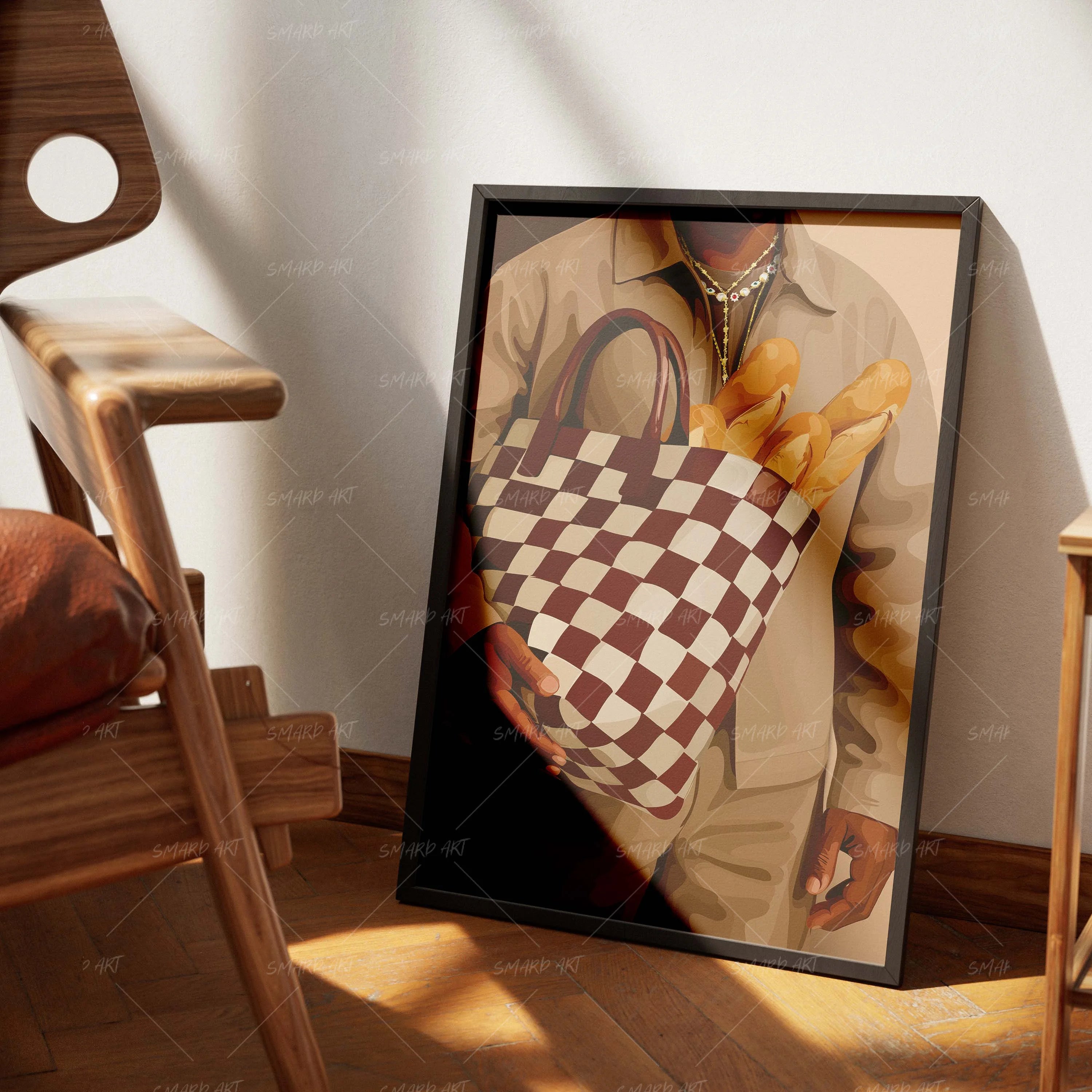 Bagged & Brown-wall art print featuring decorative artistic design suitable for living rooms, offices, and schools by SmardArt. Elevate your space with Black wall art that speaks to culture, identity, and creativity. At Smard, we celebrate artistry made with melanin, bringing powerful and inspiring designs to life.