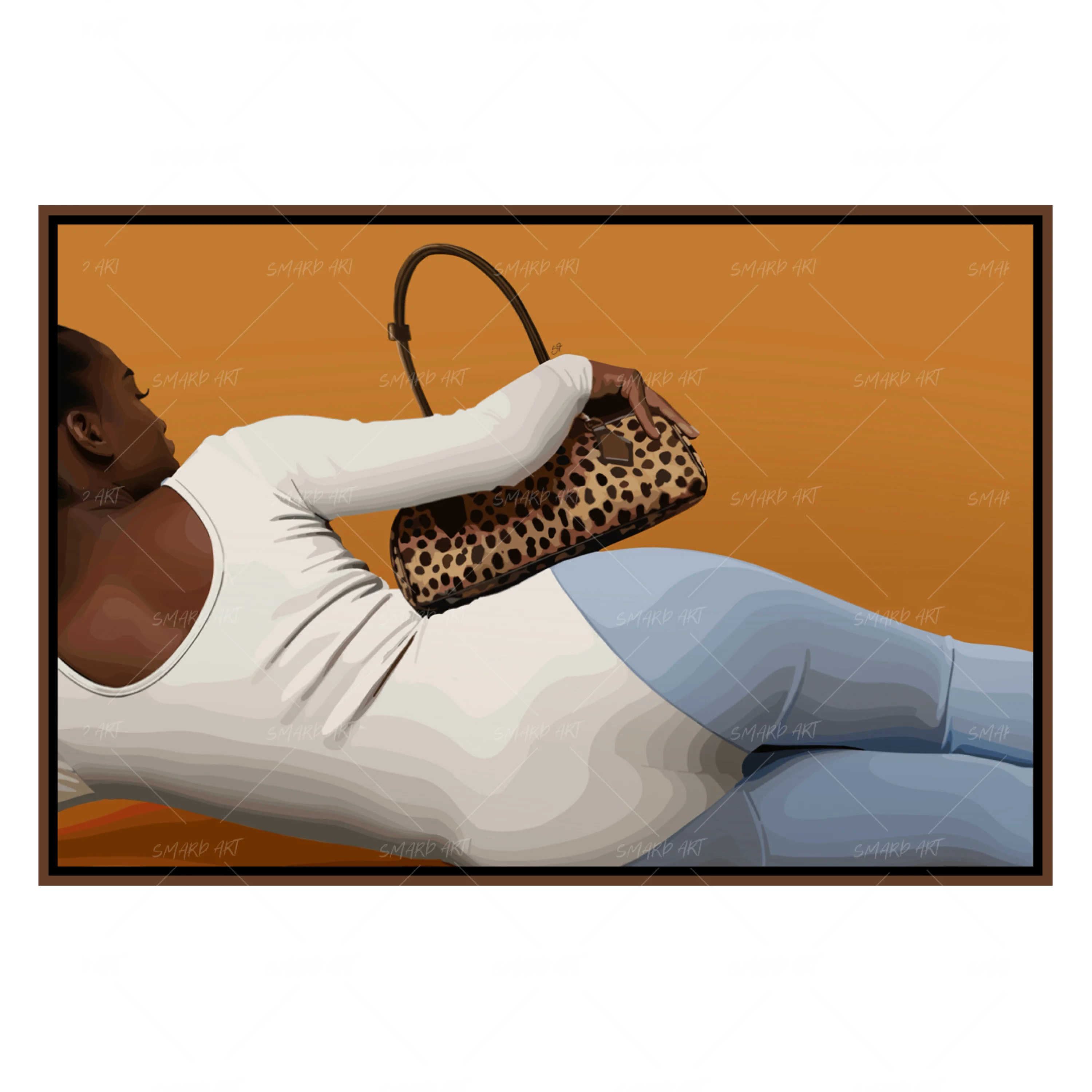 Bag & Body-wall art print featuring decorative artistic design suitable for living rooms, offices, and schools by SmardArt. Elevate your space with Black wall art that speaks to culture, identity, and creativity. At Smard, we celebrate artistry made with melanin, bringing powerful and inspiring designs to life.