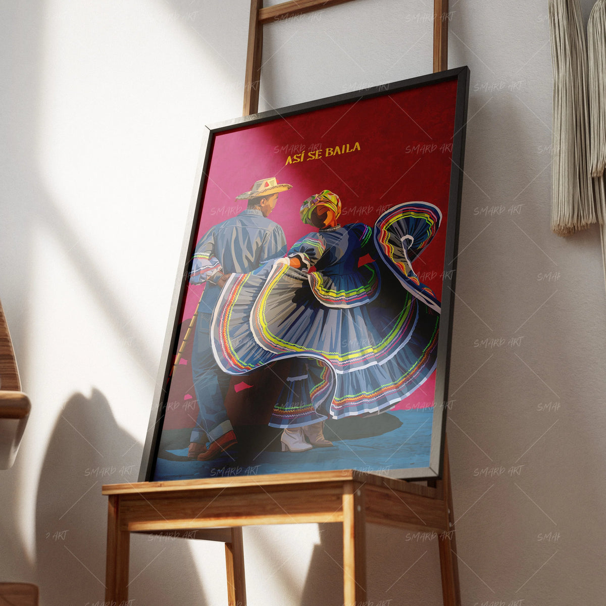 Bailando-wall art print featuring decorative artistic design suitable for living rooms, offices, and schools by SmardArt. Elevate your space with Black wall art that speaks to culture, identity, and creativity. At Smard, we celebrate artistry made with melanin, bringing powerful and inspiring designs to life.