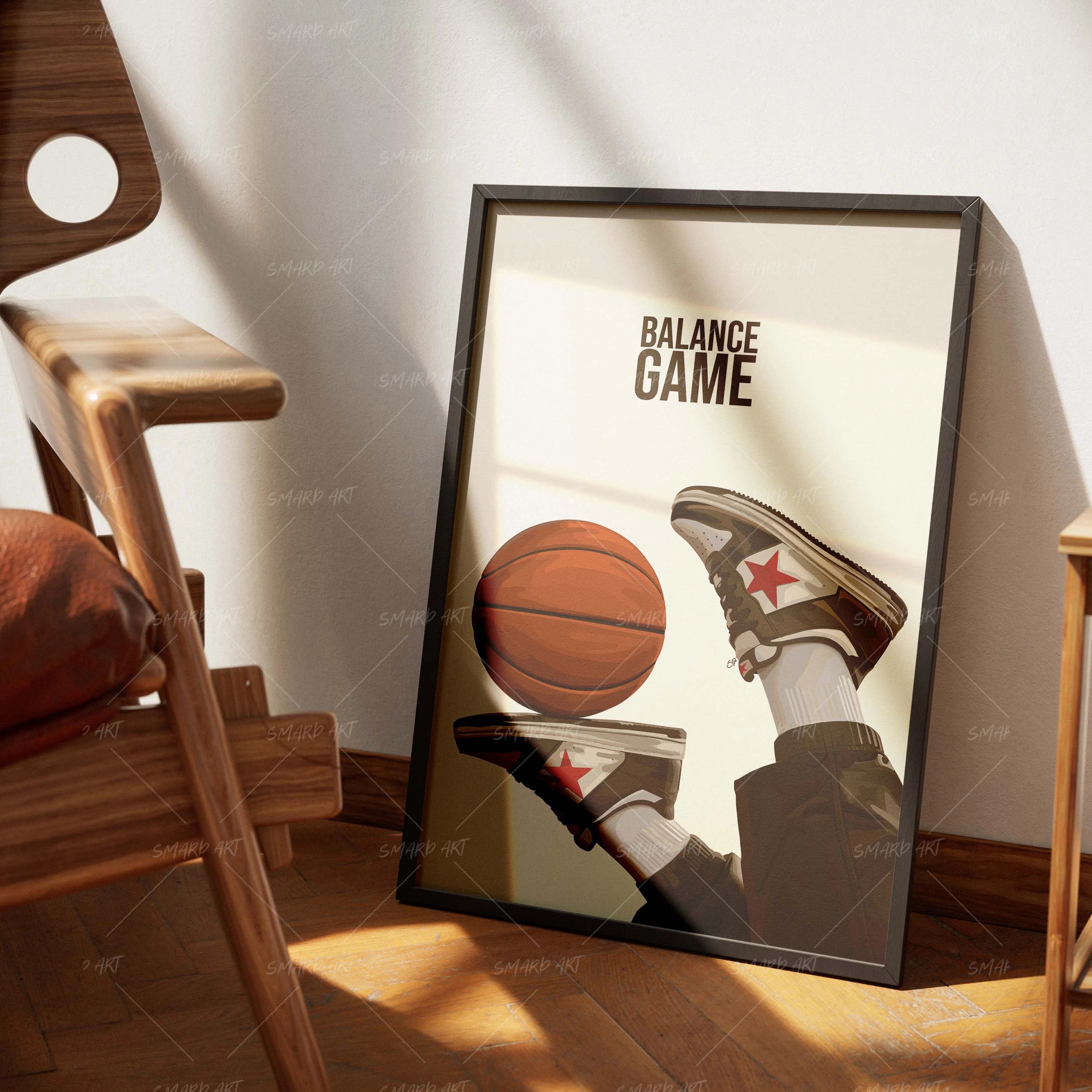 Balance Game-wall art print featuring decorative artistic design suitable for living rooms, offices, and schools by SmardArt. Elevate your space with Black wall art that speaks to culture, identity, and creativity. At Smard, we celebrate artistry made with melanin, bringing powerful and inspiring designs to life.