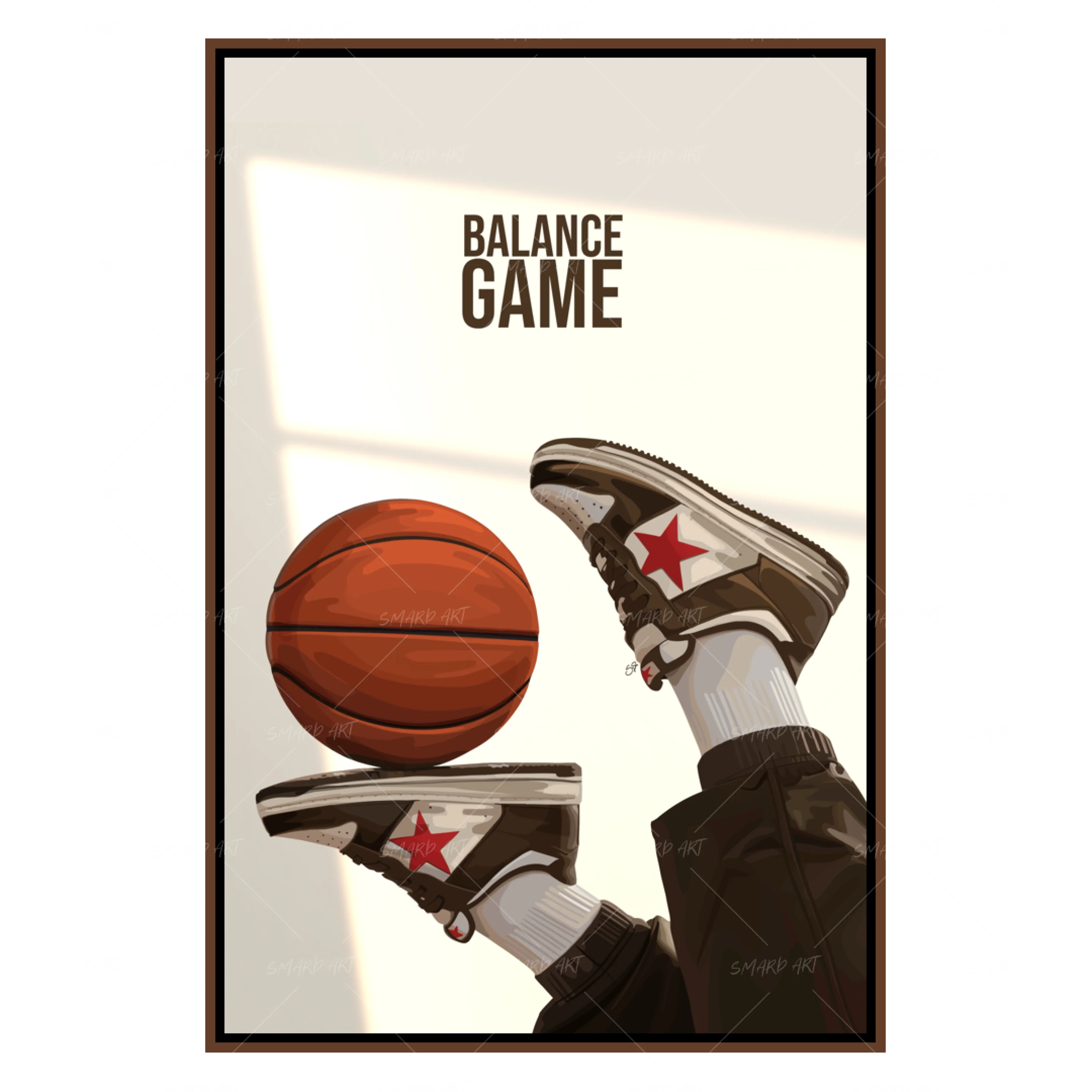 Balance Game-wall art print featuring decorative artistic design suitable for living rooms, offices, and schools by SmardArt. Elevate your space with Black wall art that speaks to culture, identity, and creativity. At Smard, we celebrate artistry made with melanin, bringing powerful and inspiring designs to life.