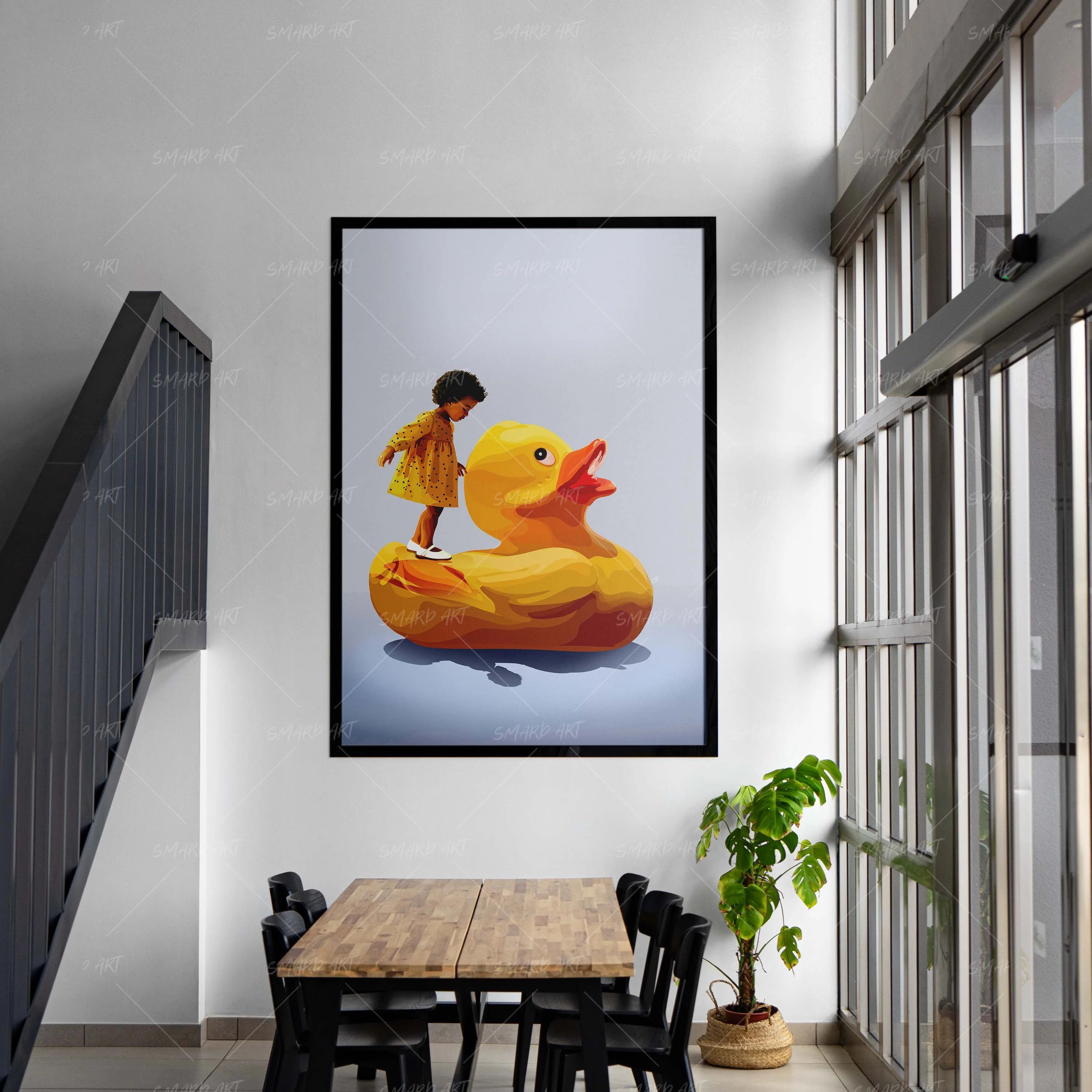Bathtime Hero-wall art print featuring decorative artistic design suitable for living rooms, offices, and schools by SmardArt. Elevate your space with Black wall art that speaks to culture, identity, and creativity. At Smard, we celebrate artistry made with melanin, bringing powerful and inspiring designs to life.