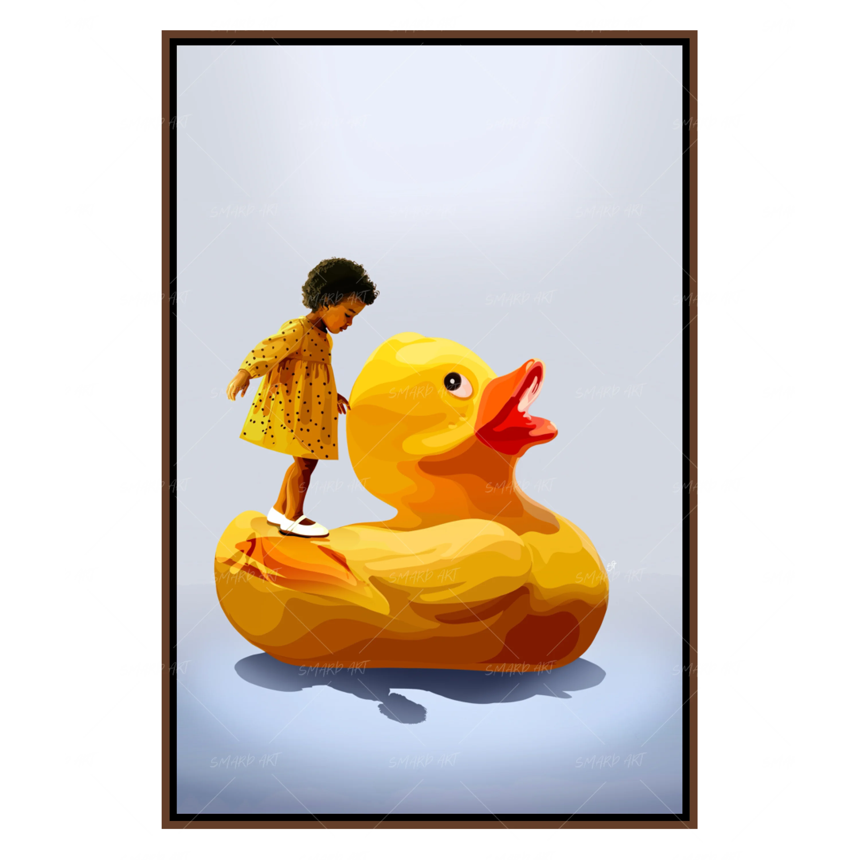 Bathtime Hero-wall art print featuring decorative artistic design suitable for living rooms, offices, and schools by SmardArt. Elevate your space with Black wall art that speaks to culture, identity, and creativity. At Smard, we celebrate artistry made with melanin, bringing powerful and inspiring designs to life.