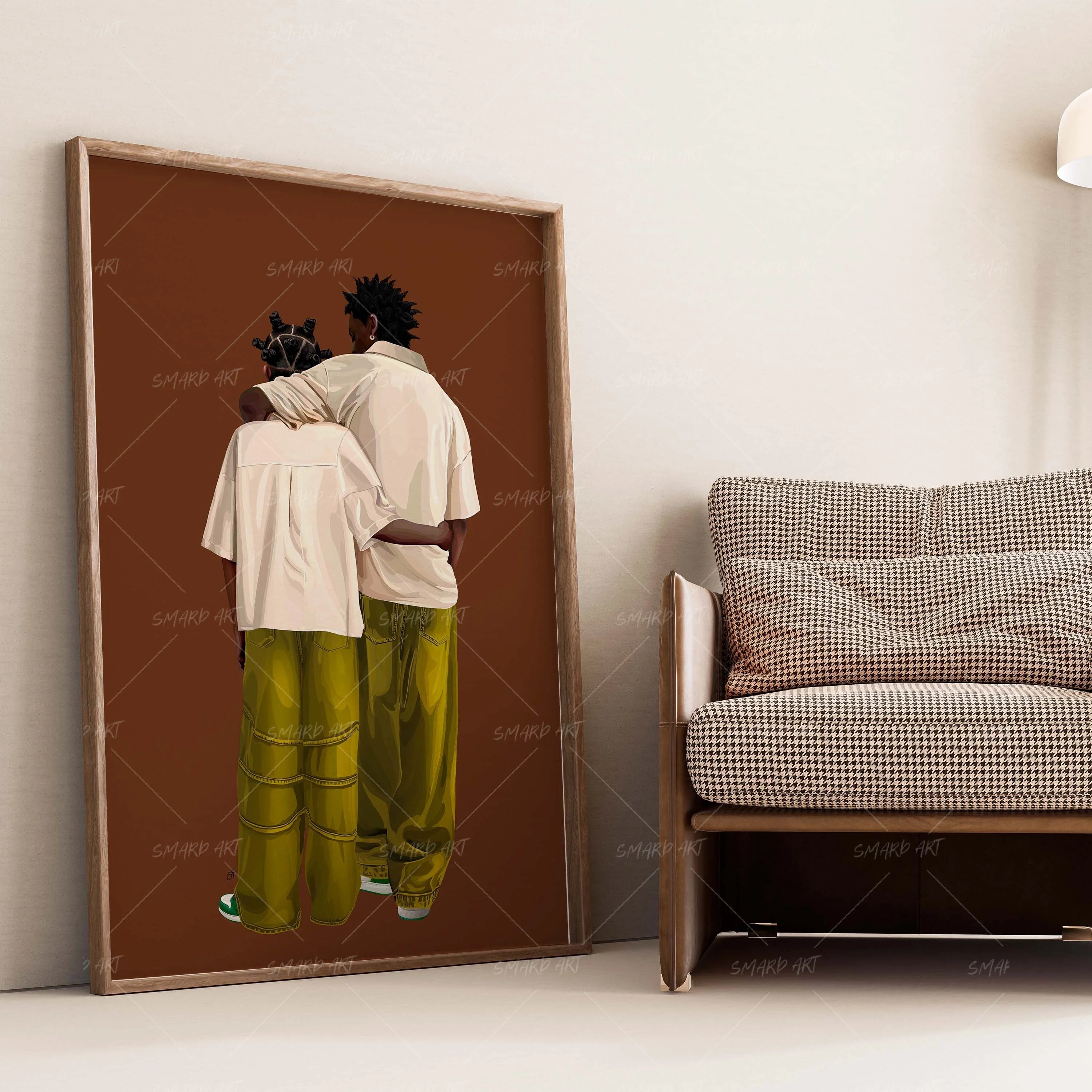Between Us-wall art print featuring decorative artistic design suitable for living rooms, offices, and schools by SmardArt. Elevate your space with Black wall art that speaks to culture, identity, and creativity. At Smard, we celebrate artistry made with melanin, bringing powerful and inspiring designs to life.