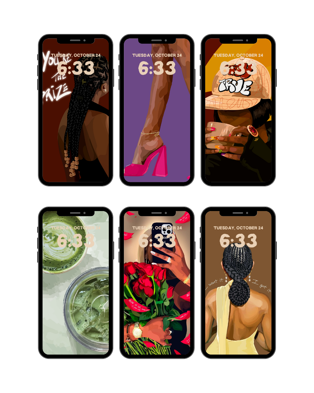 BFCM Screensaver Pack-wall art print featuring decorative artistic design suitable for living rooms, offices, and schools by SmardArt. Elevate your space with Black wall art that speaks to culture, identity, and creativity. At Smard, we celebrate artistry made with melanin, bringing powerful and inspiring designs to life.