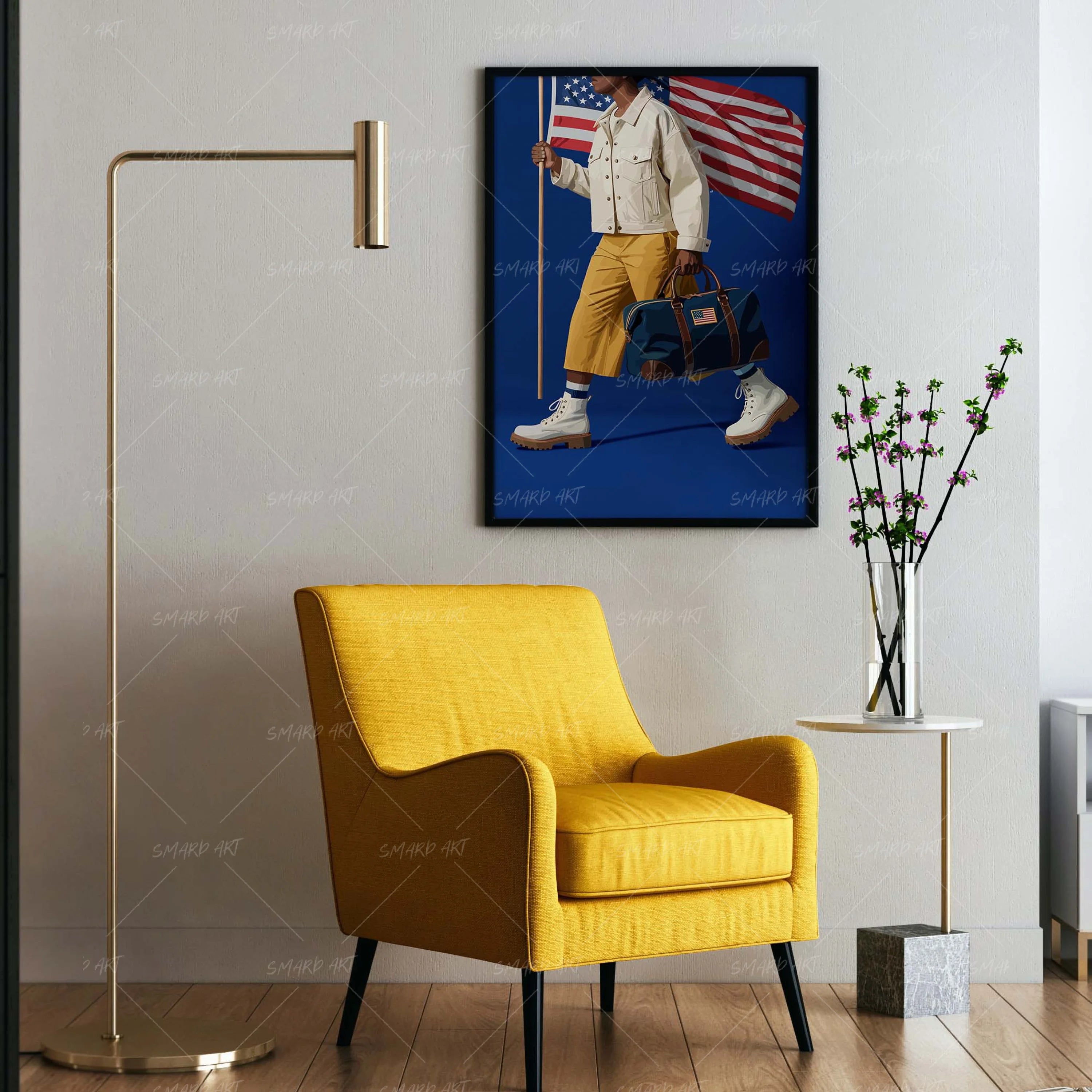 Big Flag Energy-wall art print featuring decorative artistic design suitable for living rooms, offices, and schools by SmardArt. Elevate your space with Black wall art that speaks to culture, identity, and creativity. At Smard, we celebrate artistry made with melanin, bringing powerful and inspiring designs to life.