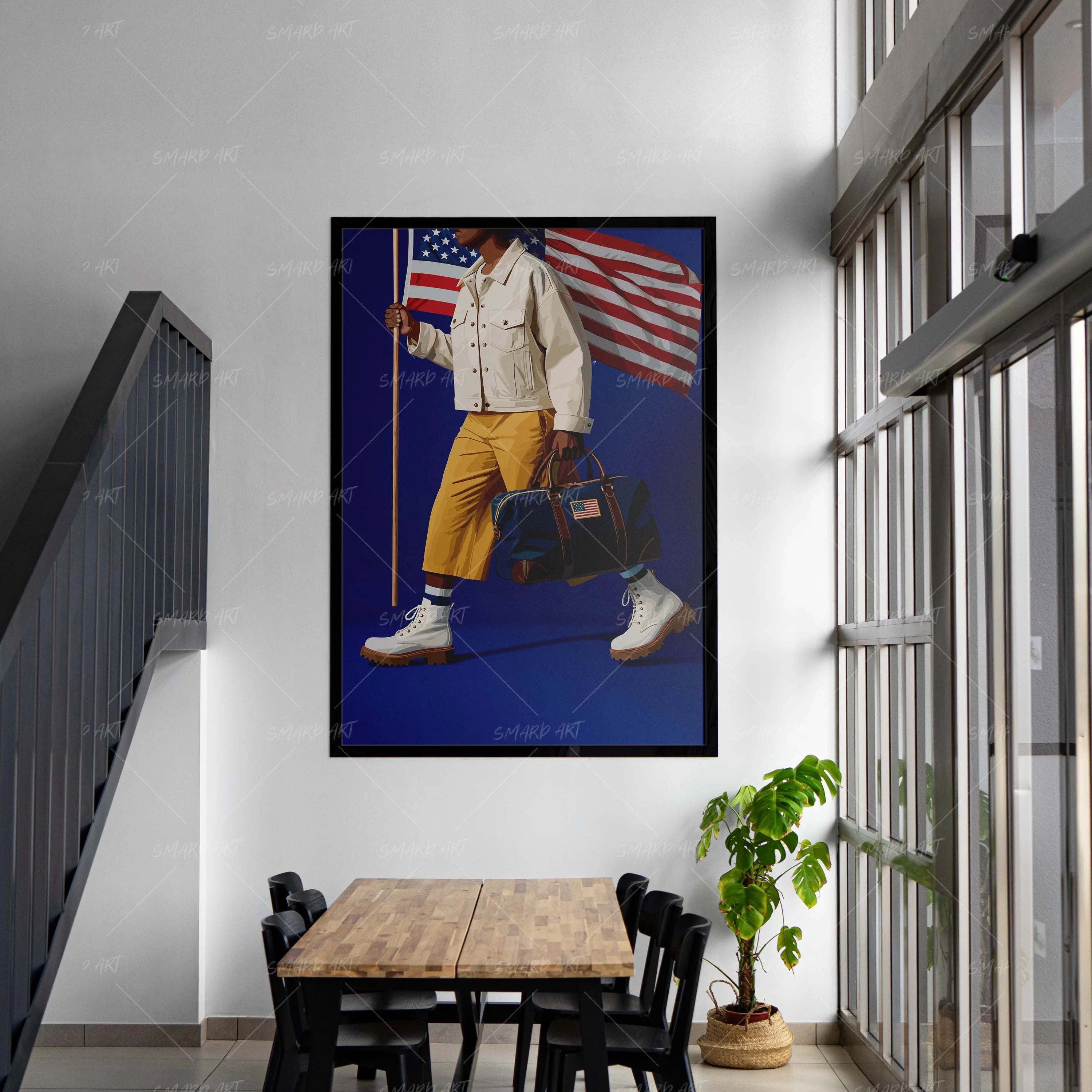 Big Flag Energy-wall art print featuring decorative artistic design suitable for living rooms, offices, and schools by SmardArt. Elevate your space with Black wall art that speaks to culture, identity, and creativity. At Smard, we celebrate artistry made with melanin, bringing powerful and inspiring designs to life.