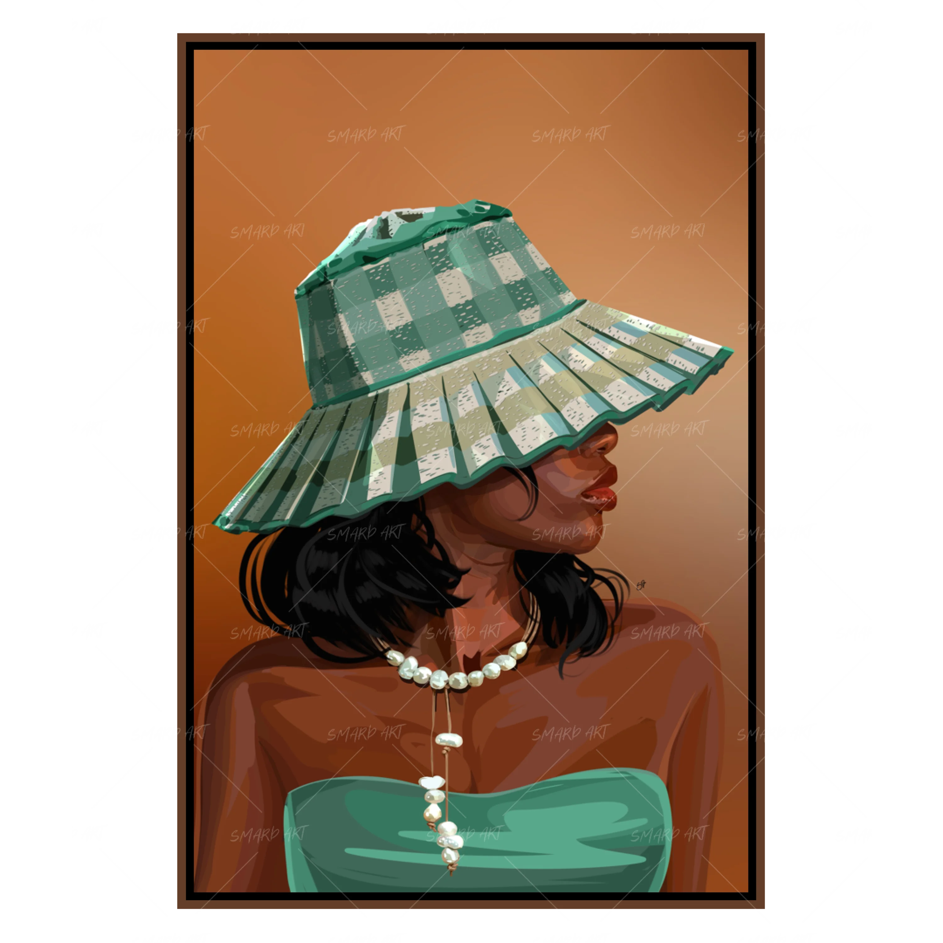 Bold Brim-wall art print featuring decorative artistic design suitable for living rooms, offices, and schools by SmardArt. Elevate your space with Black wall art that speaks to culture, identity, and creativity. At Smard, we celebrate artistry made with melanin, bringing powerful and inspiring designs to life.