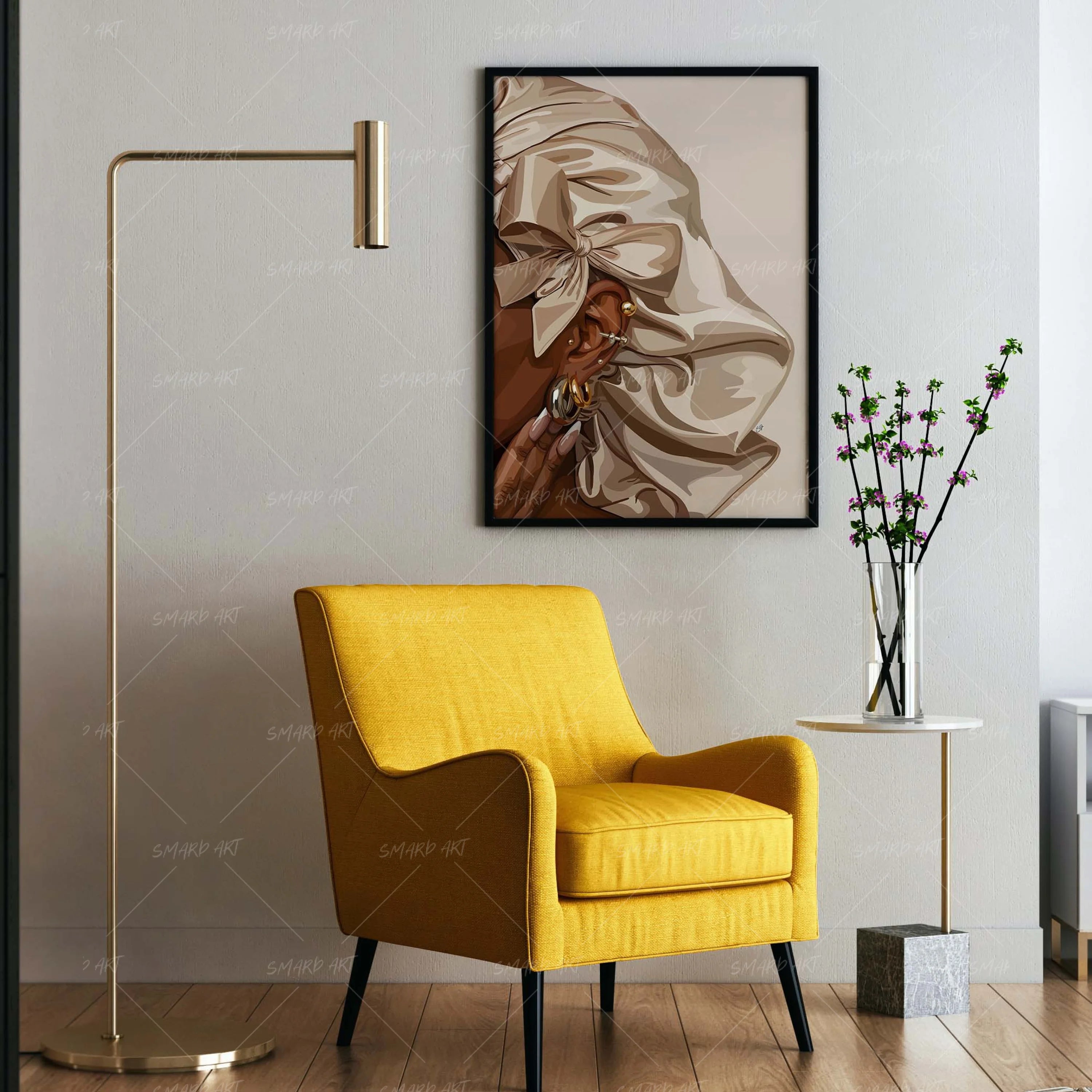 Bonnet But Cute-wall art print featuring decorative artistic design suitable for living rooms, offices, and schools by SmardArt. Elevate your space with Black wall art that speaks to culture, identity, and creativity. At Smard, we celebrate artistry made with melanin, bringing powerful and inspiring designs to life.