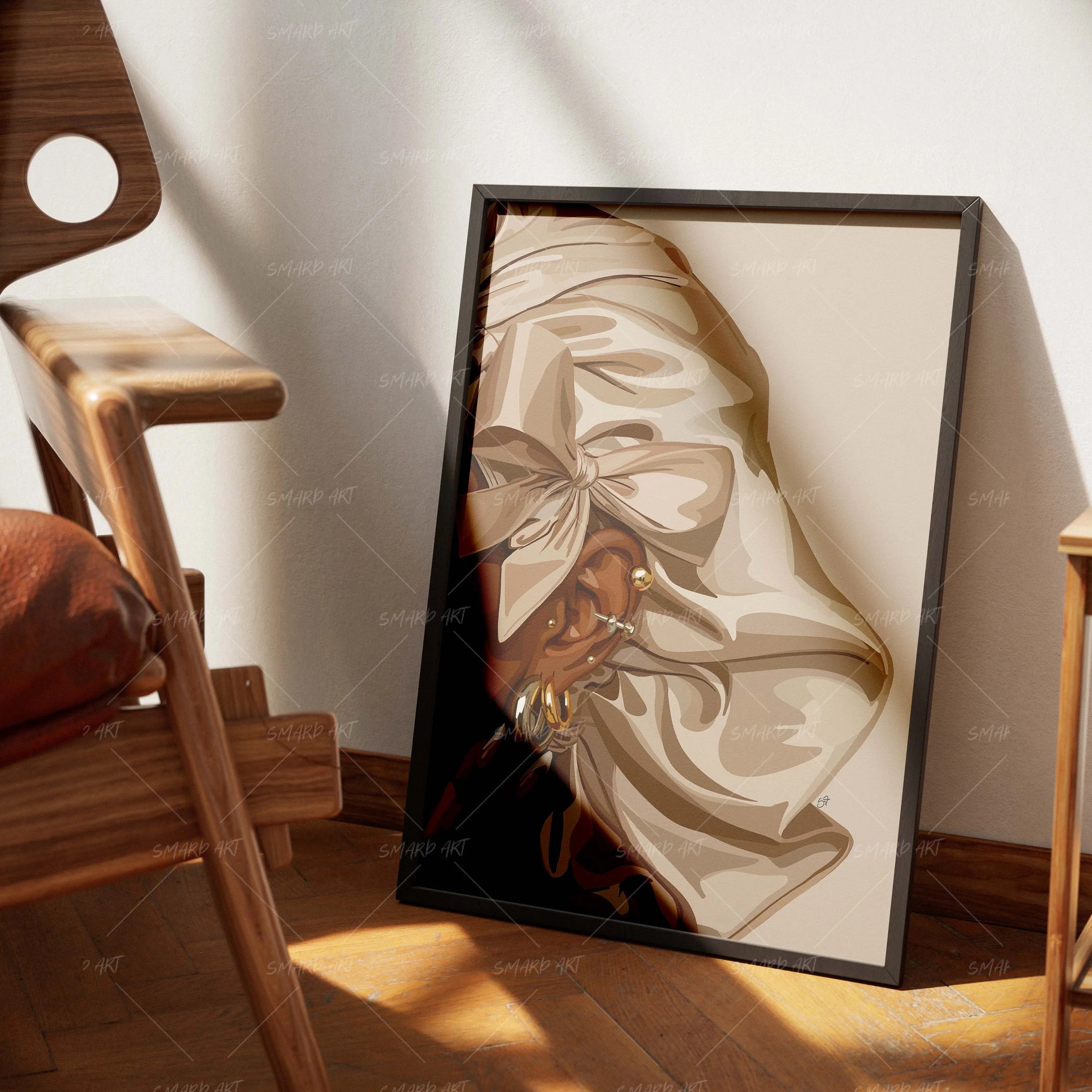Bonnet But Cute-wall art print featuring decorative artistic design suitable for living rooms, offices, and schools by SmardArt. Elevate your space with Black wall art that speaks to culture, identity, and creativity. At Smard, we celebrate artistry made with melanin, bringing powerful and inspiring designs to life.