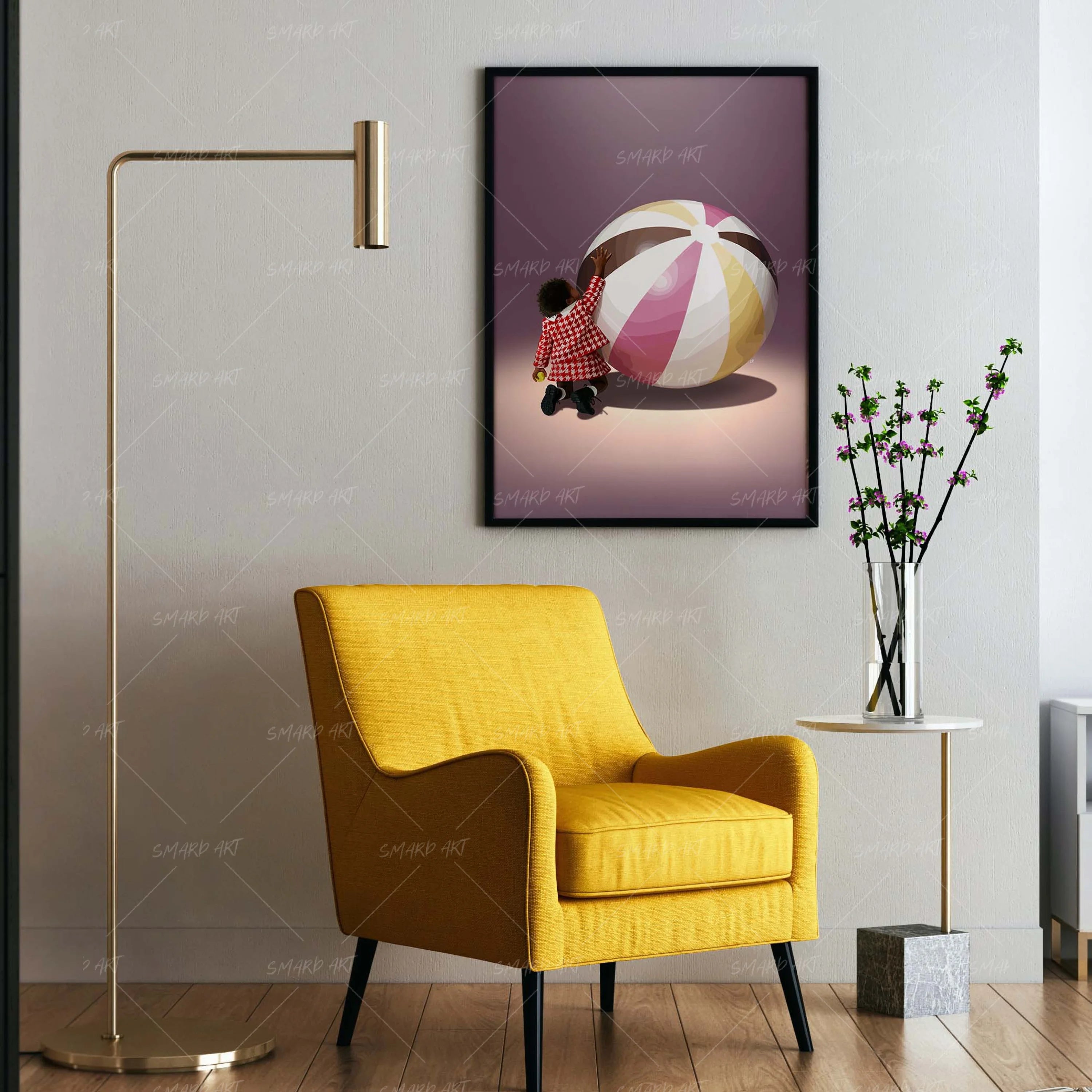 Bounce Big-wall art print featuring decorative artistic design suitable for living rooms, offices, and schools by SmardArt. Elevate your space with Black wall art that speaks to culture, identity, and creativity. At Smard, we celebrate artistry made with melanin, bringing powerful and inspiring designs to life.