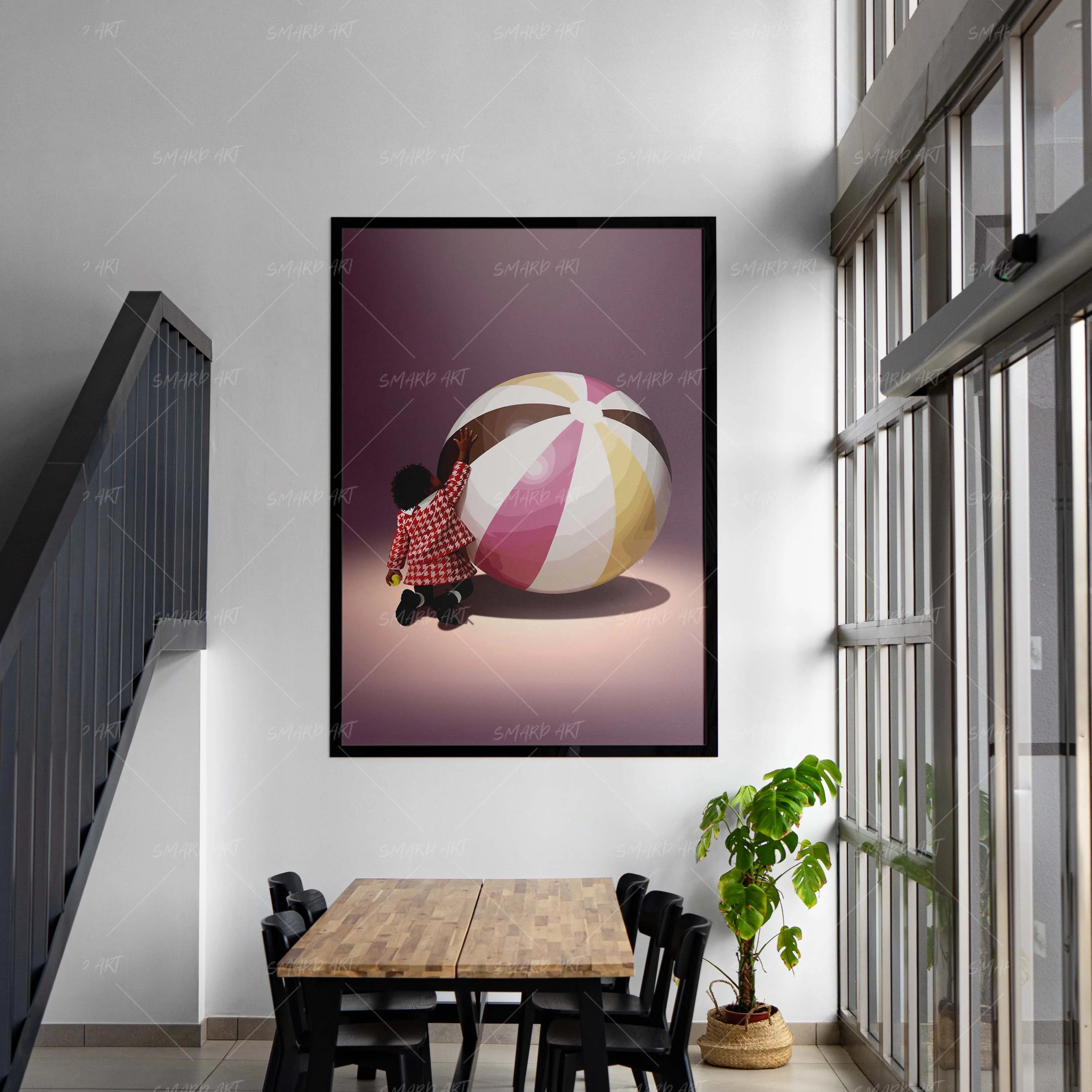 Bounce Big-wall art print featuring decorative artistic design suitable for living rooms, offices, and schools by SmardArt. Elevate your space with Black wall art that speaks to culture, identity, and creativity. At Smard, we celebrate artistry made with melanin, bringing powerful and inspiring designs to life.