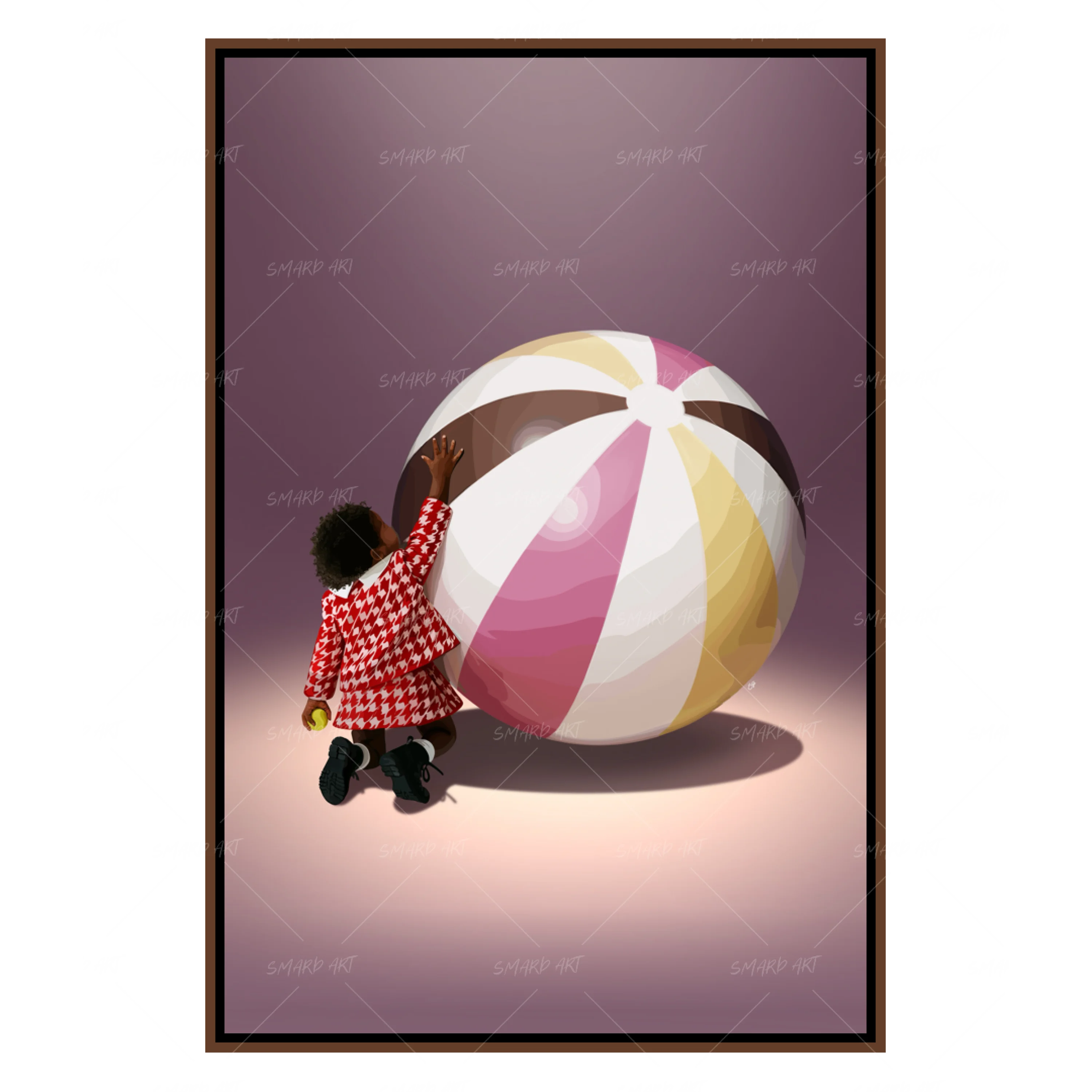 Bounce Big-wall art print featuring decorative artistic design suitable for living rooms, offices, and schools by SmardArt. Elevate your space with Black wall art that speaks to culture, identity, and creativity. At Smard, we celebrate artistry made with melanin, bringing powerful and inspiring designs to life.