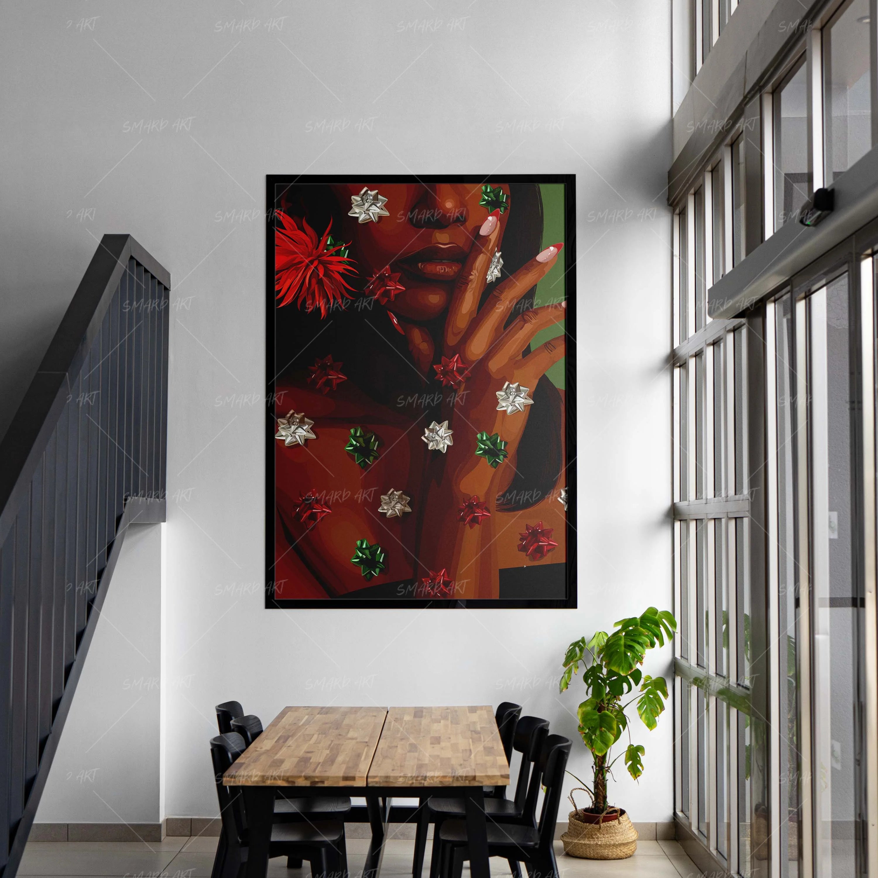 Bow Behaviour-wall art print featuring decorative artistic design suitable for living rooms, offices, and schools by SmardArt. Elevate your space with Black wall art that speaks to culture, identity, and creativity. At Smard, we celebrate artistry made with melanin, bringing powerful and inspiring designs to life.