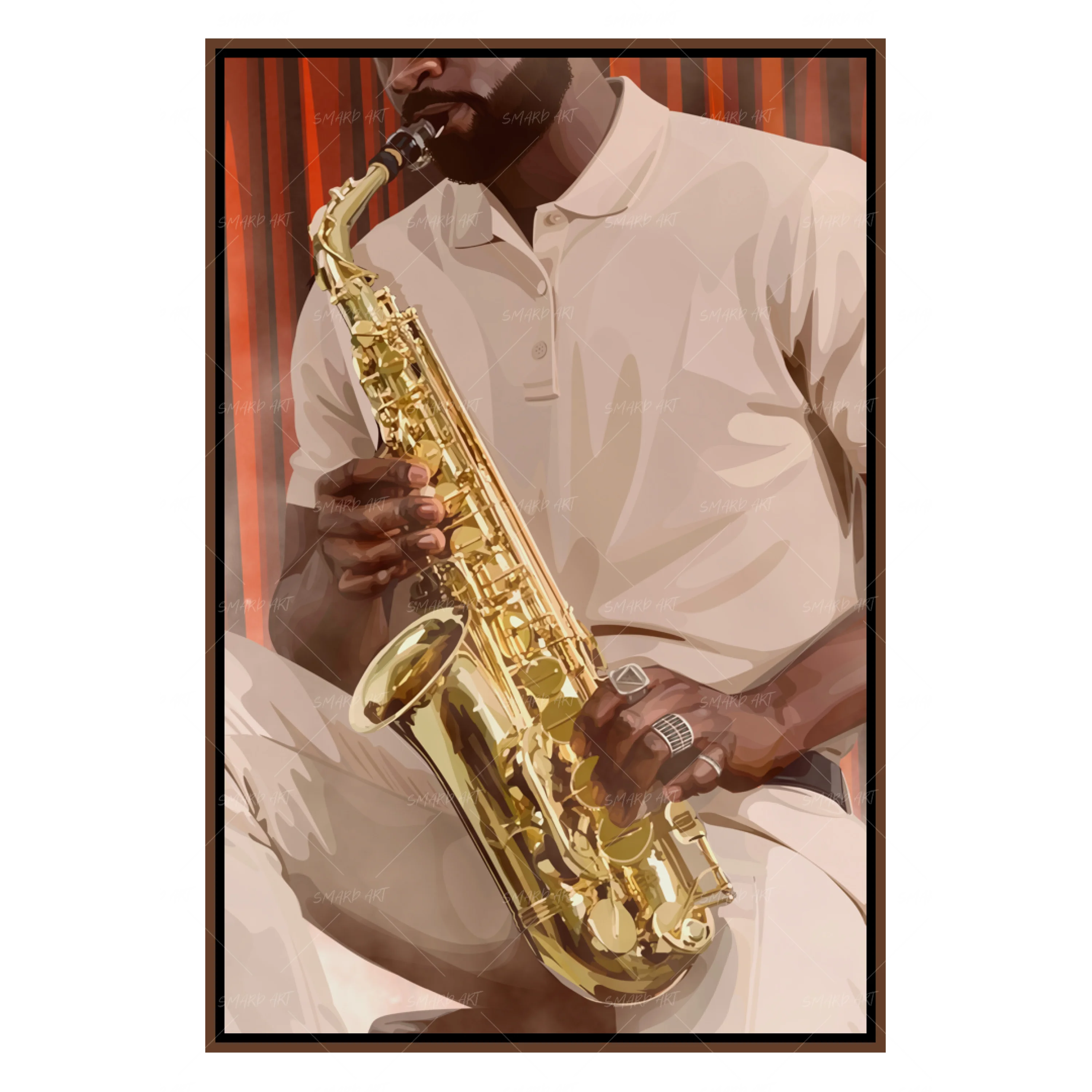 Breath In Brass-wall art print featuring decorative artistic design suitable for living rooms, offices, and schools by SmardArt. Elevate your space with Black wall art that speaks to culture, identity, and creativity. At Smard, we celebrate artistry made with melanin, bringing powerful and inspiring designs to life.