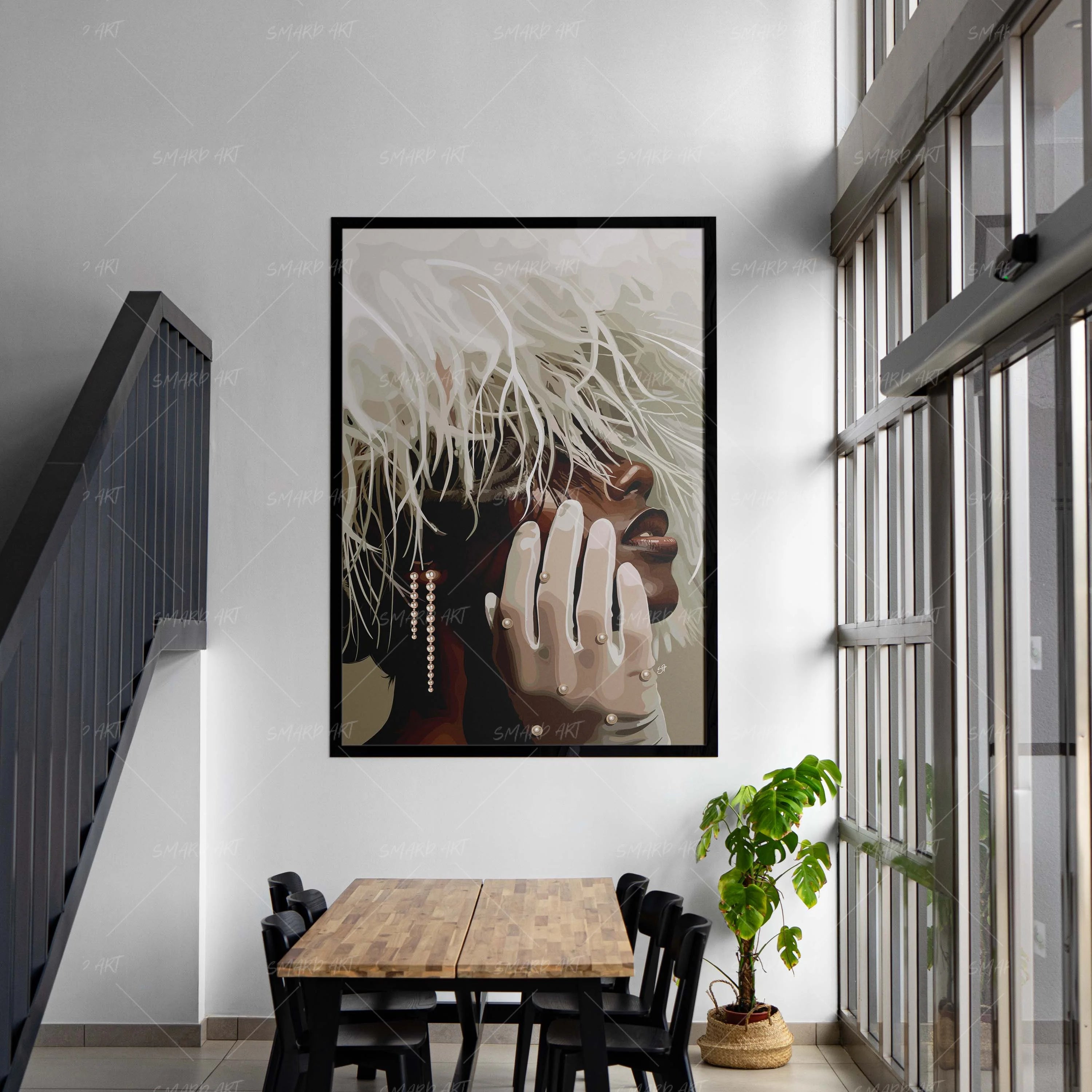 Bridal Brim-wall art print featuring decorative artistic design suitable for living rooms, offices, and schools by SmardArt. Elevate your space with Black wall art that speaks to culture, identity, and creativity. At Smard, we celebrate artistry made with melanin, bringing powerful and inspiring designs to life.