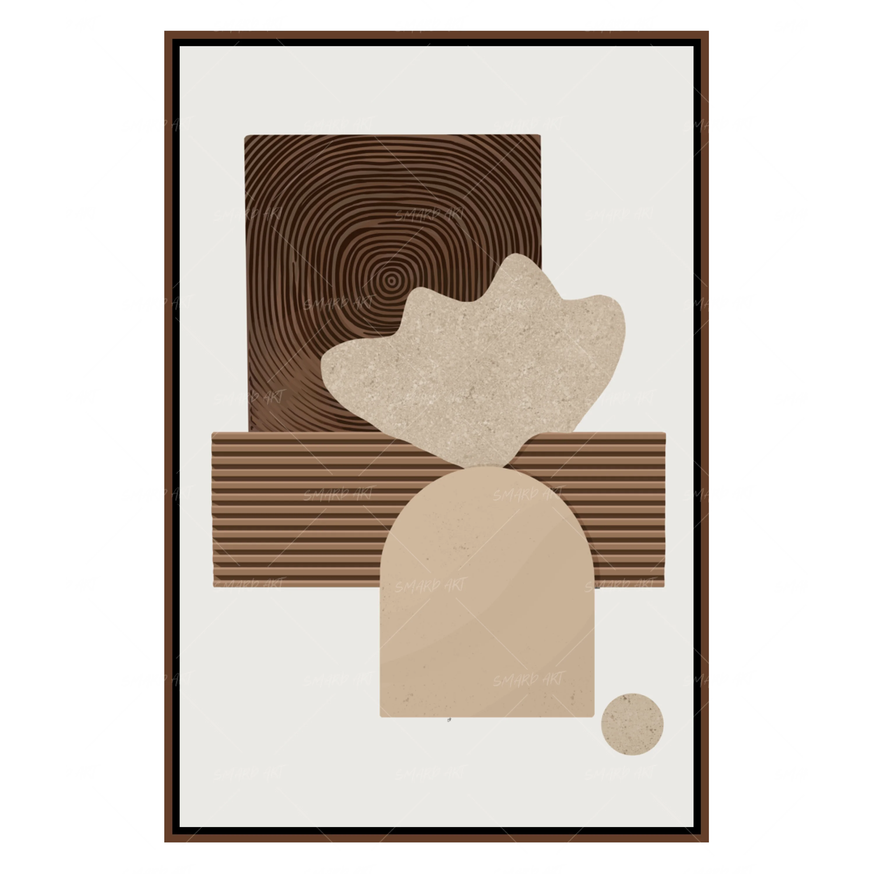 Brown Pair-wall art print featuring decorative artistic design suitable for living rooms, offices, and schools by SmardArt